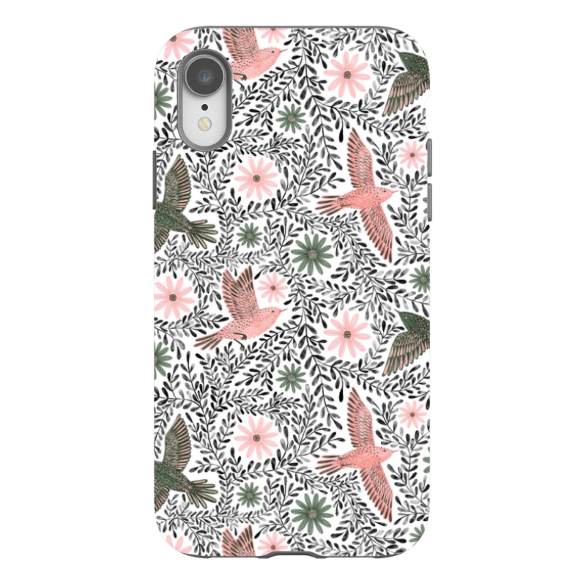 iPhone Tough Case - Bird Pattern Black By Lee Foster Wilson