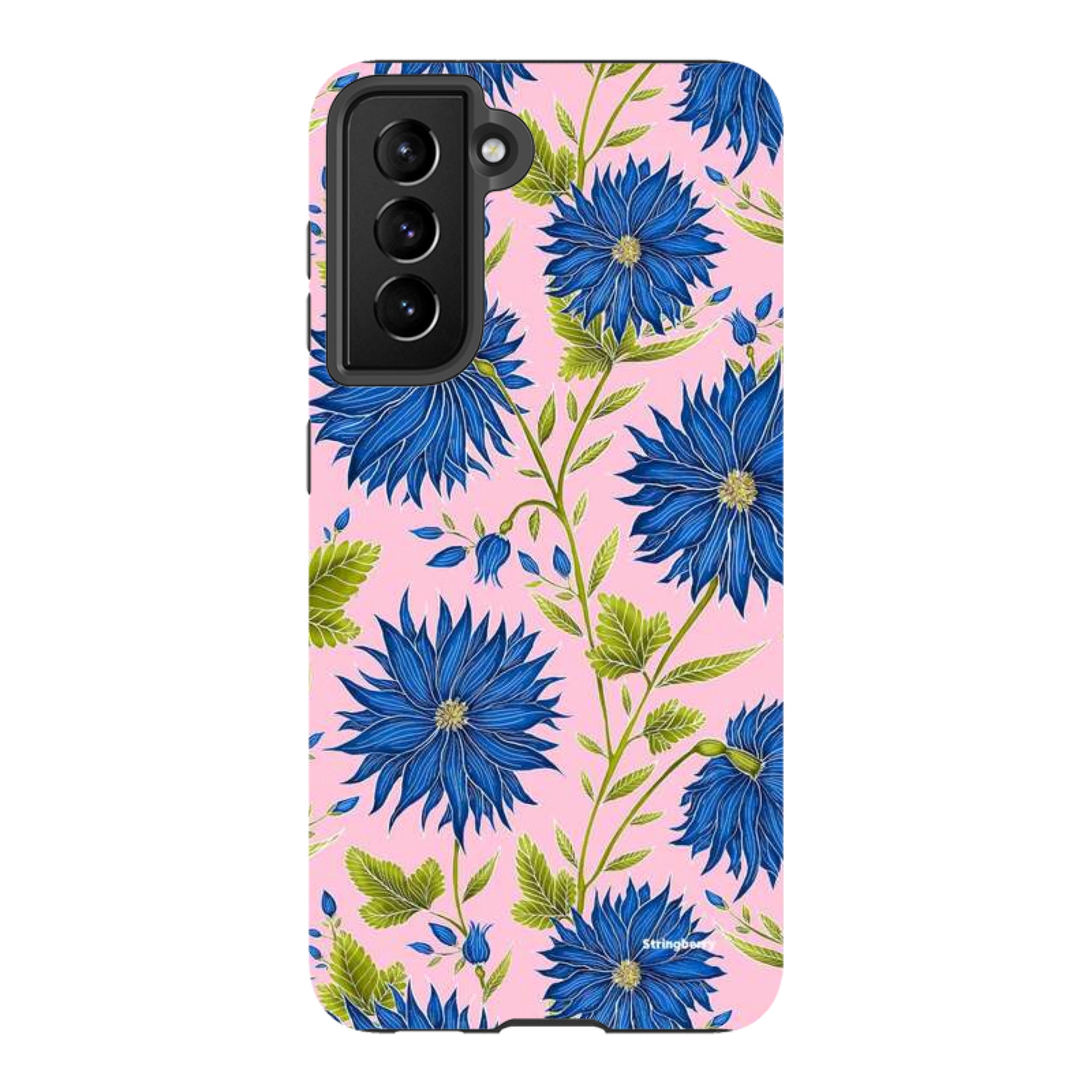 Samsung Tough Case - Blue Flowers Pink By Catherine Rowe