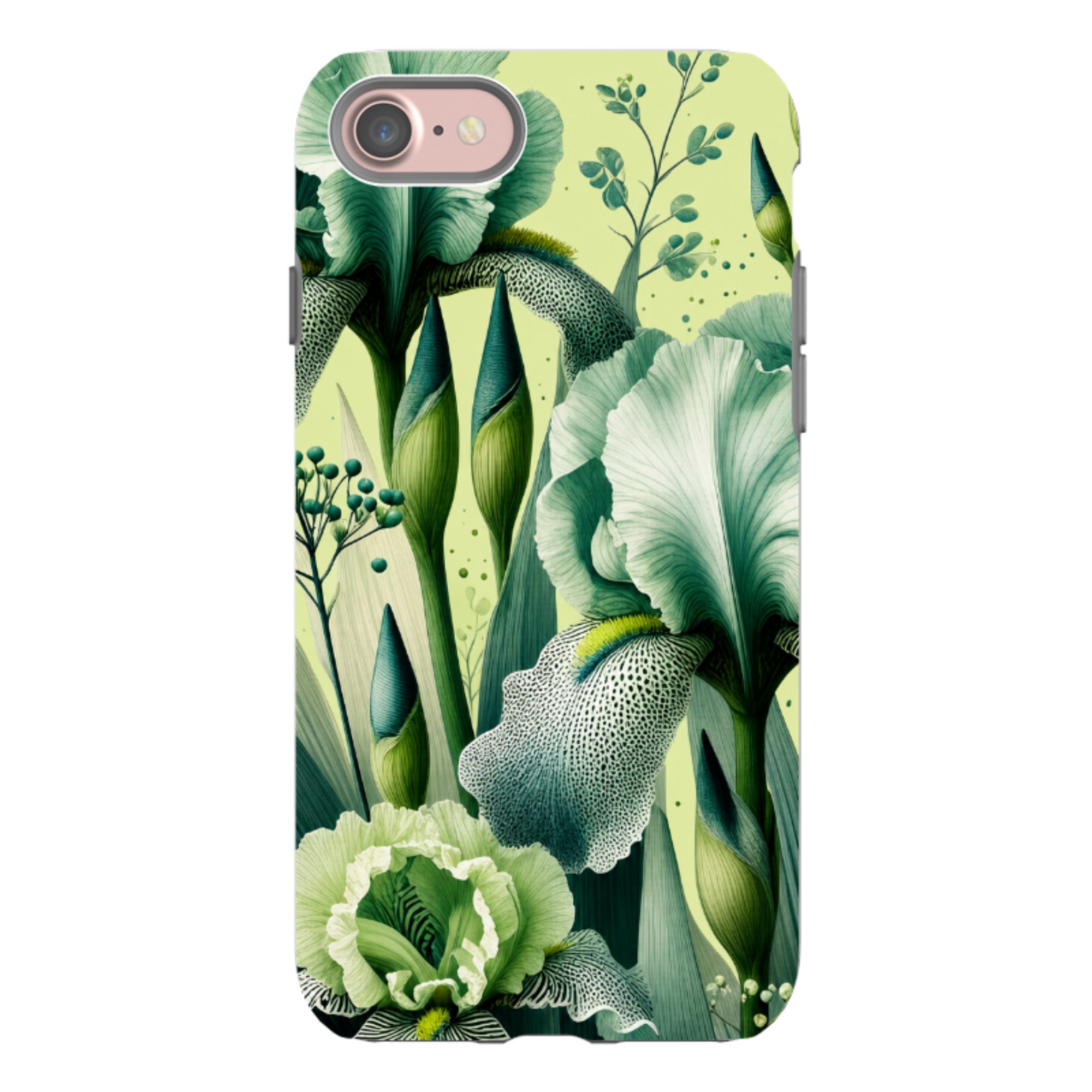 iPhone Tough Case - Sage Green Iris Floral