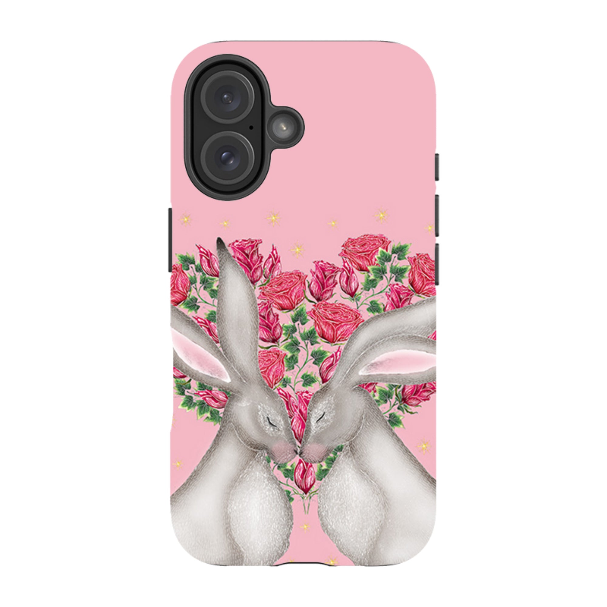 iPhone Tough Case - White Hares Rose Heart By Catherine Rowe