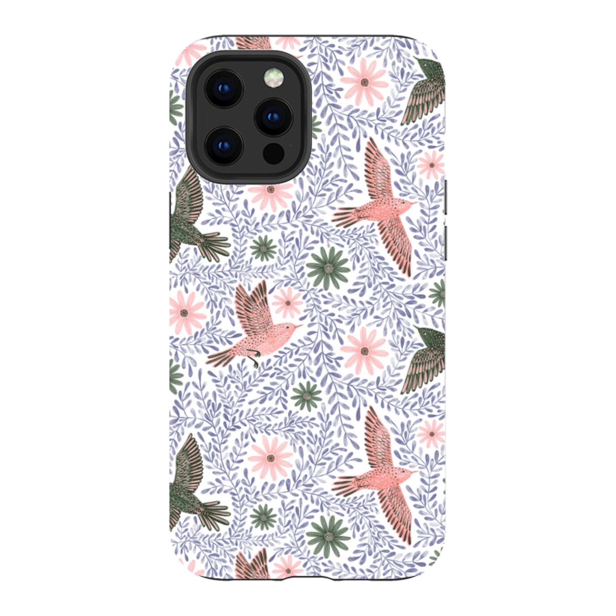 iPhone Tough Case - Bird Pattern Blue By Lee Foster Wilson