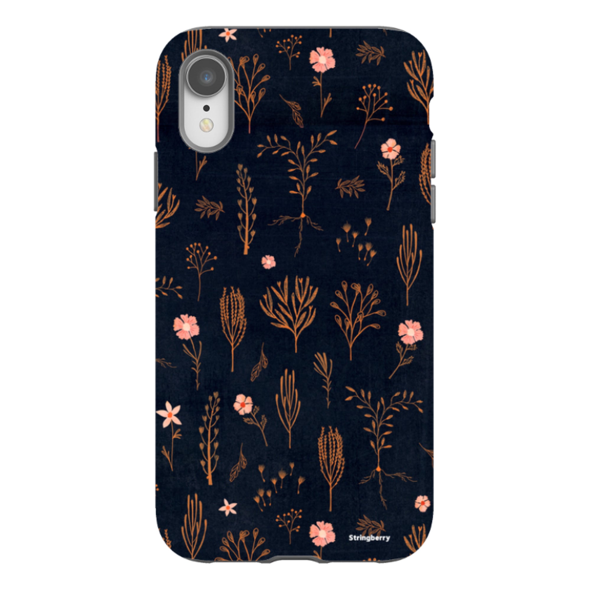 iPhone Tough Case - Floral Light Orange And Pink By Katherine Quinn
