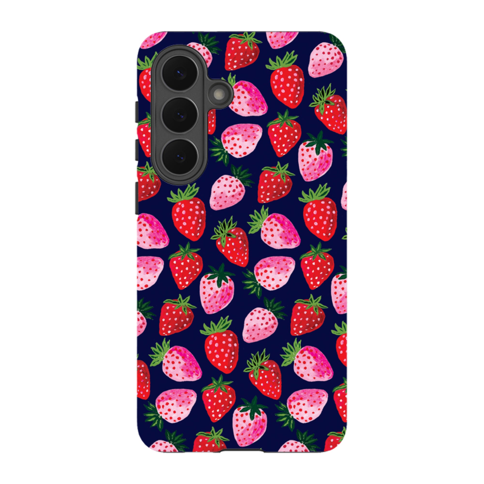 Samsung Tough  Case - Strawberry Scatter Navy By Emma Frances Grant
