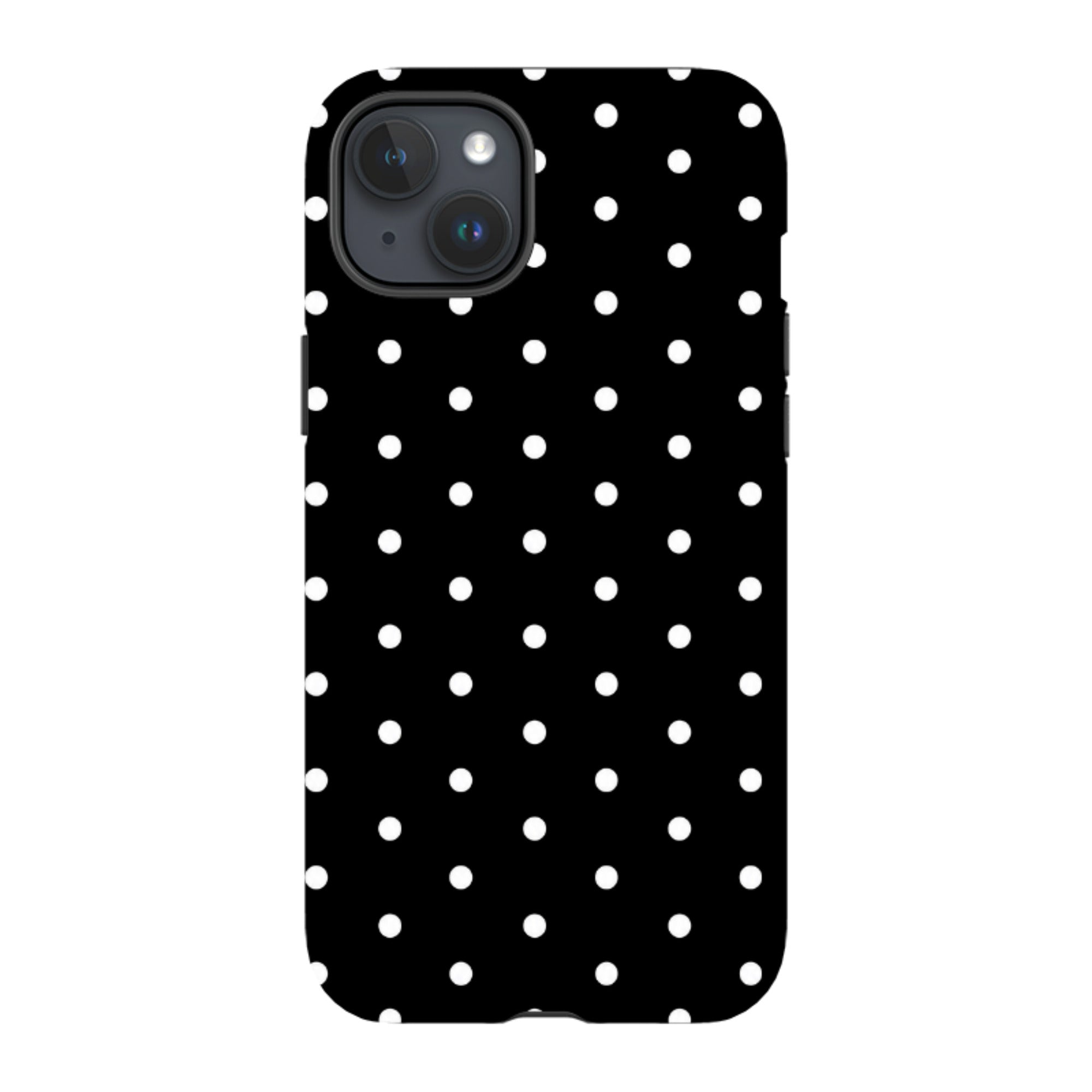 iPhone Tough Case - Black & White Polka Dot