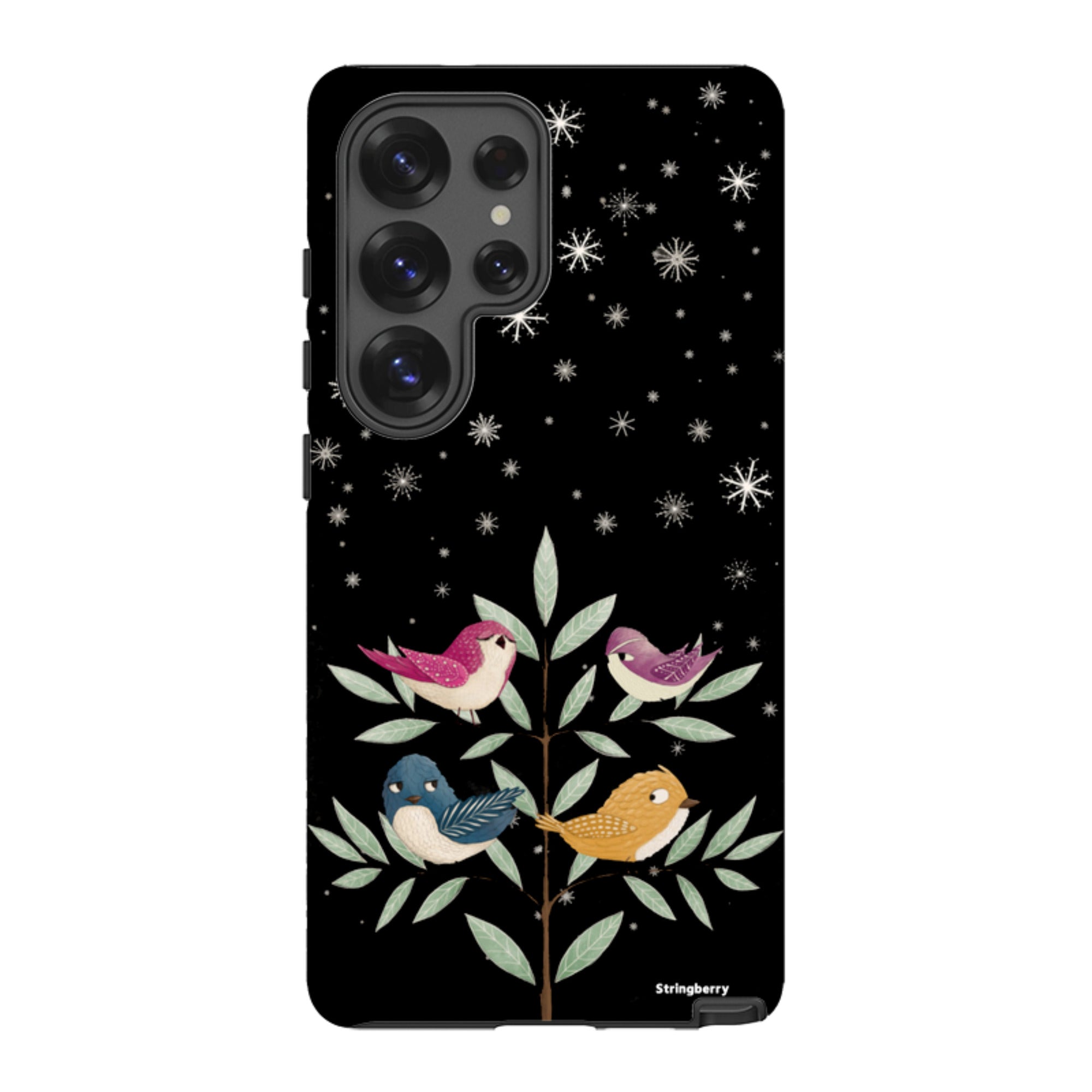 Samsung Tough Case - Garden Birds Black By Maja Lindberg