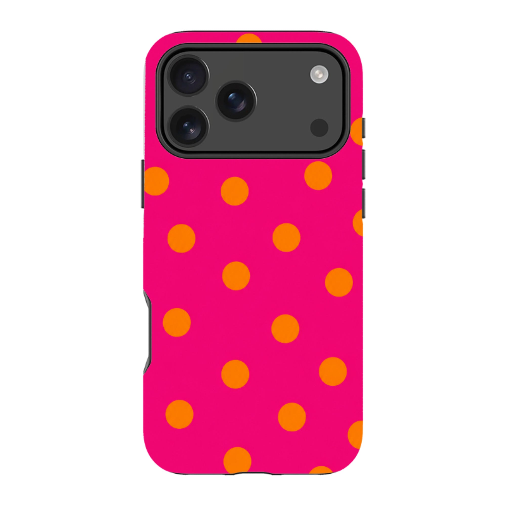 iPhone MagSafe Tough Case - Hot Pink & Orange Polka Dot