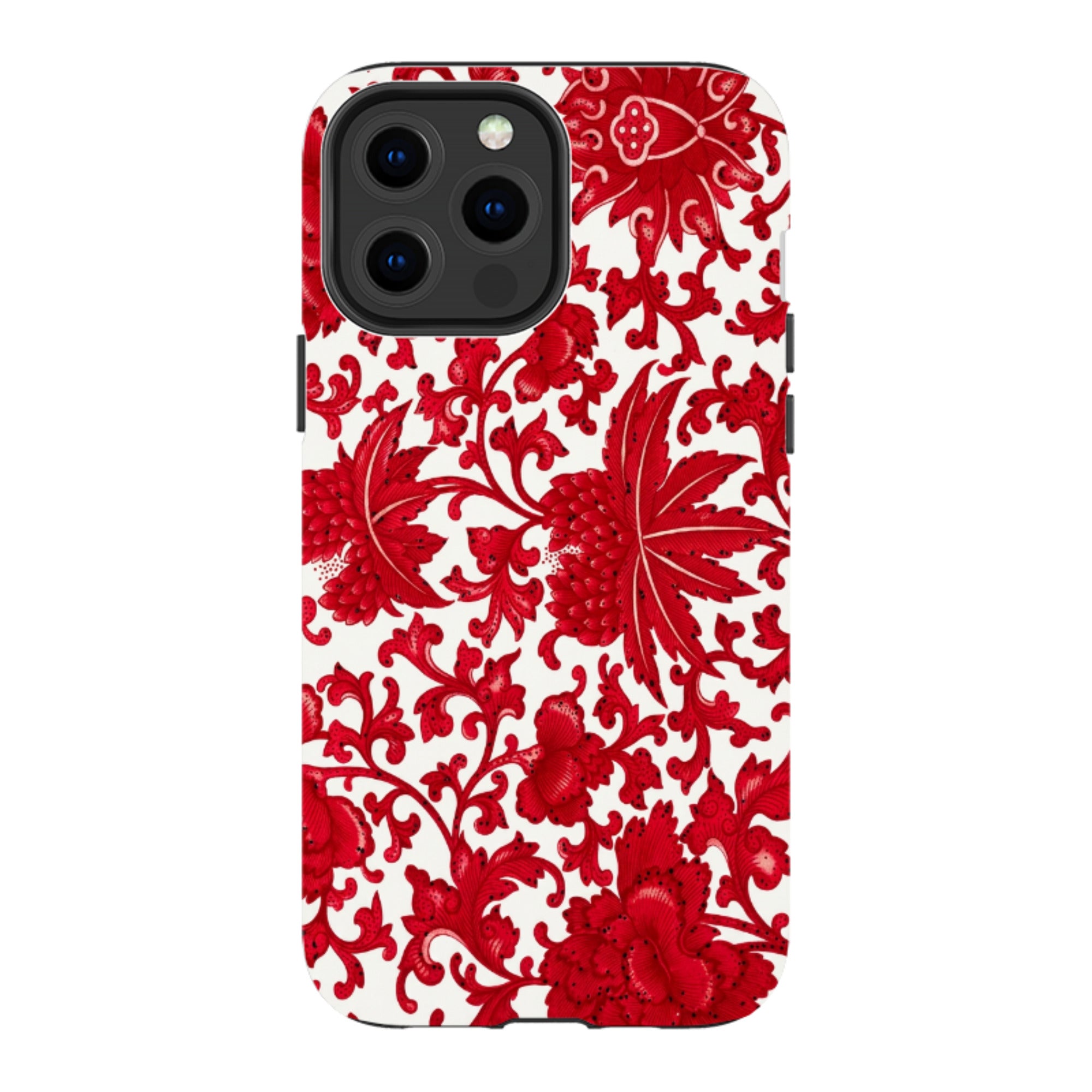 iPhone Tough Case - Red Chinoiserie Floral