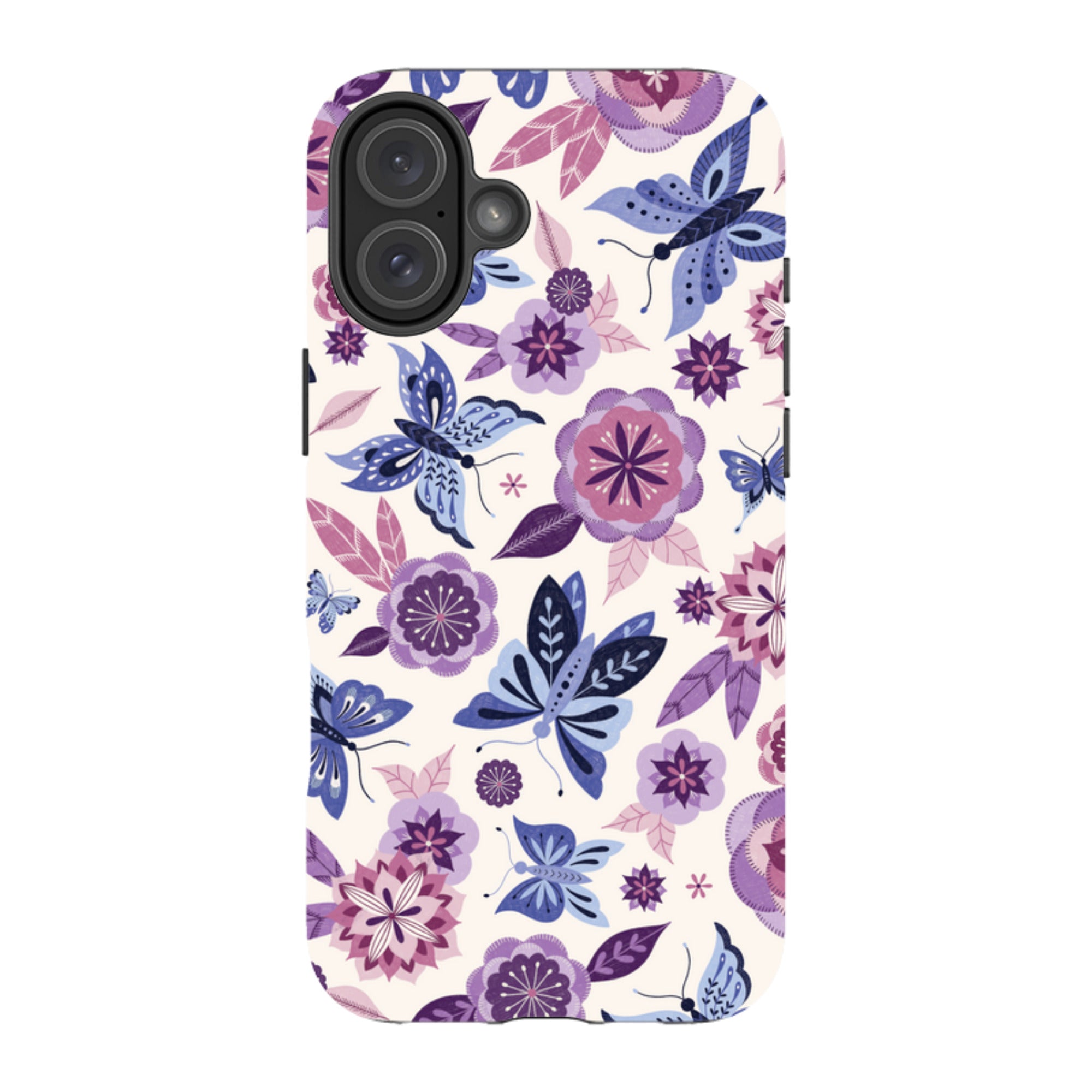 iPhone Tough Case - Butterfly Blooms Ivory By Jenny Zemanek