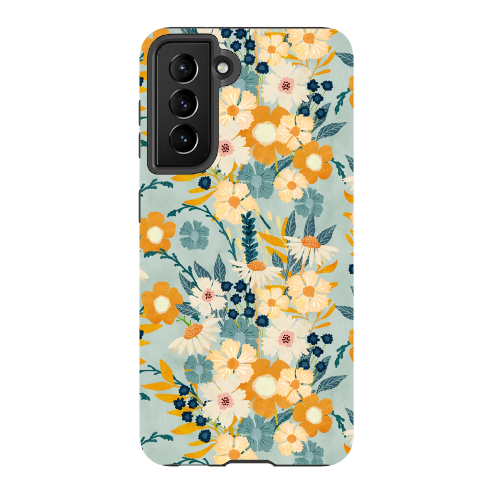 Samsung Tough Case - Yellow And Blue Floral By Katherine Quinn