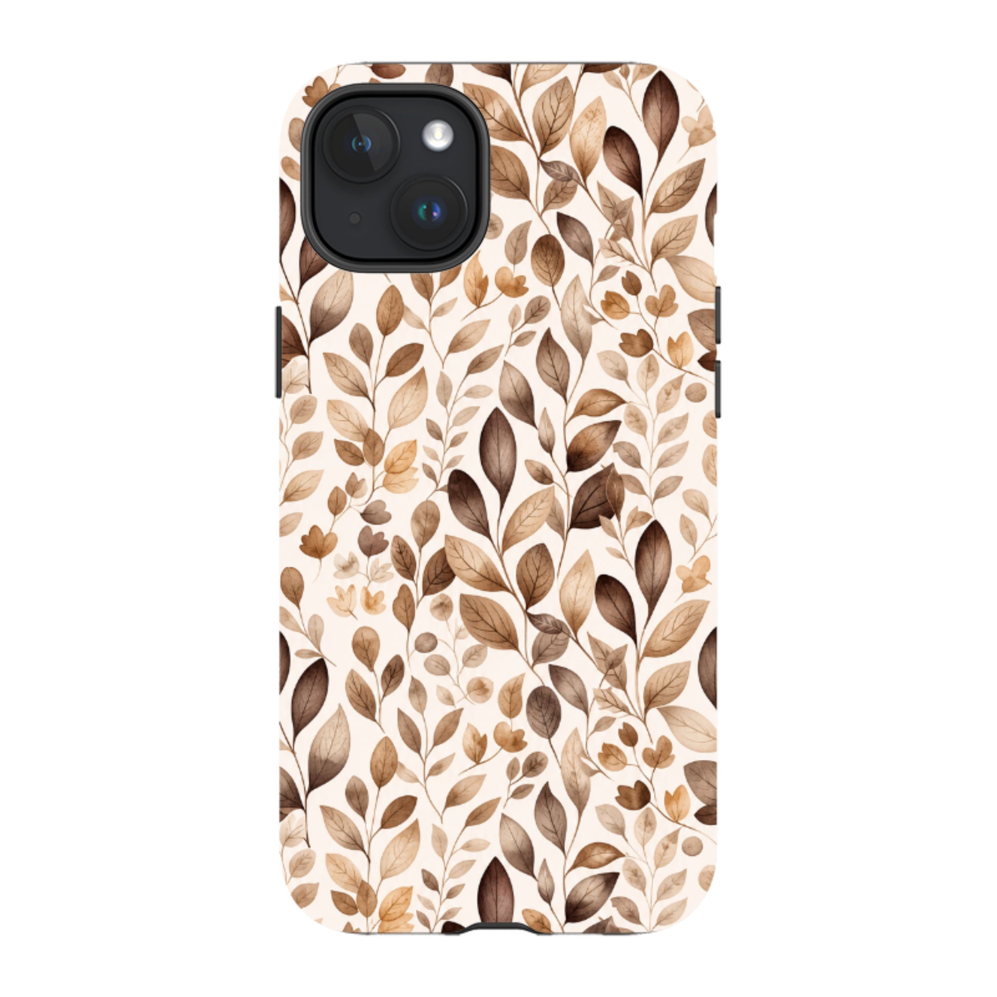 iPhone MagSafe Tough Case - Beige Aesthetic Leaves