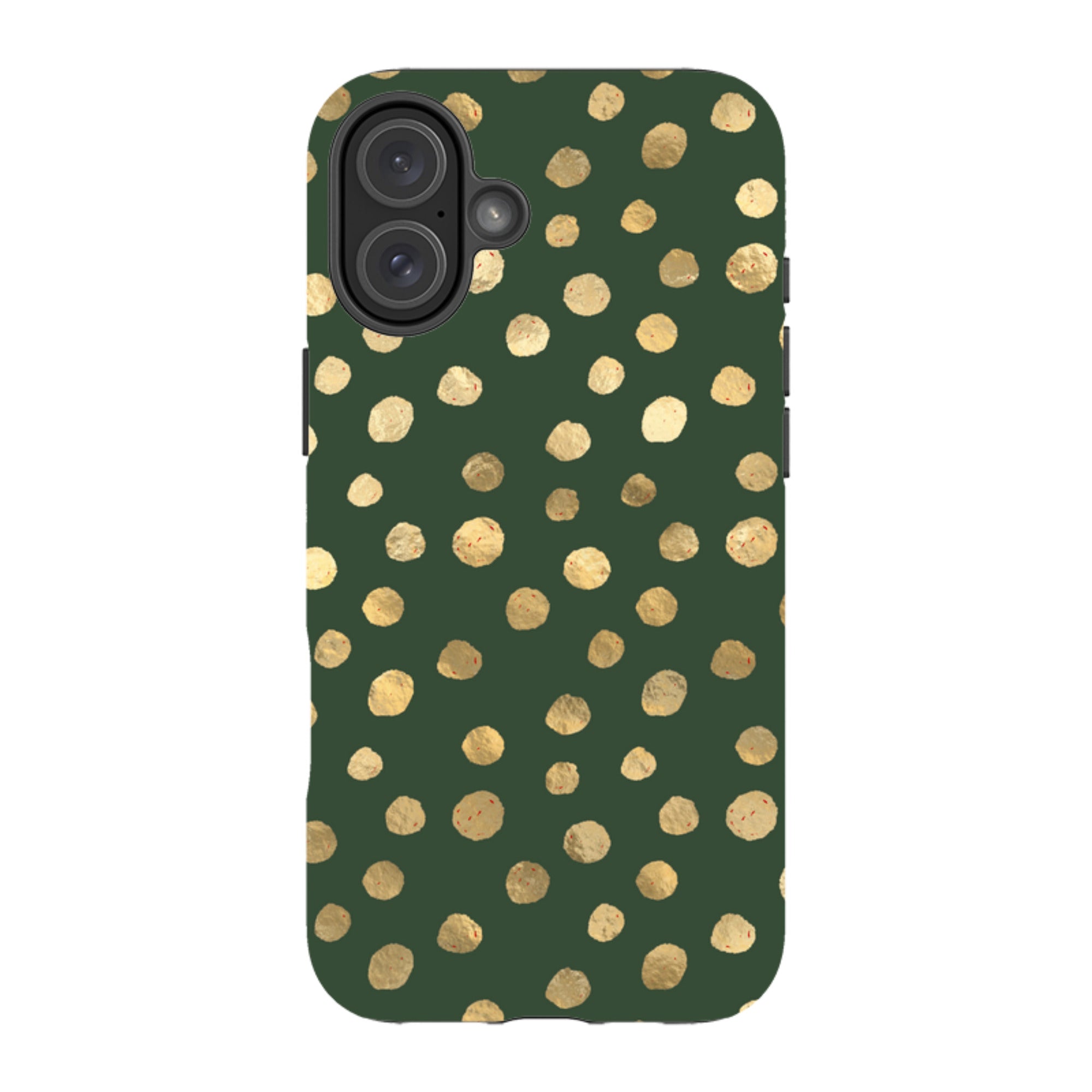 iPhone MagSafe Tough Case -  Green and Gold Dots