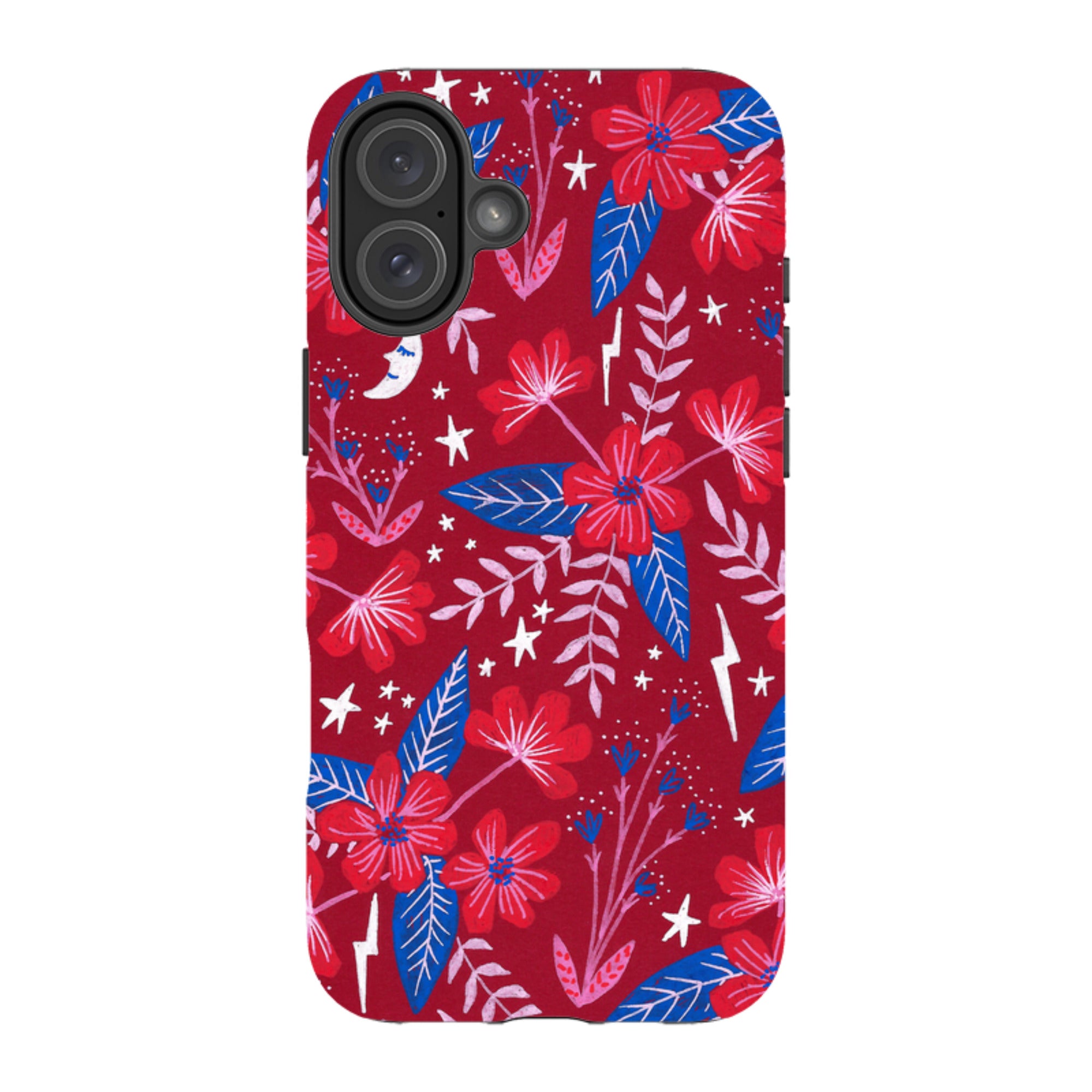 iPhone Tough Case - Red Moon Garden By Lee Foster Wilson
