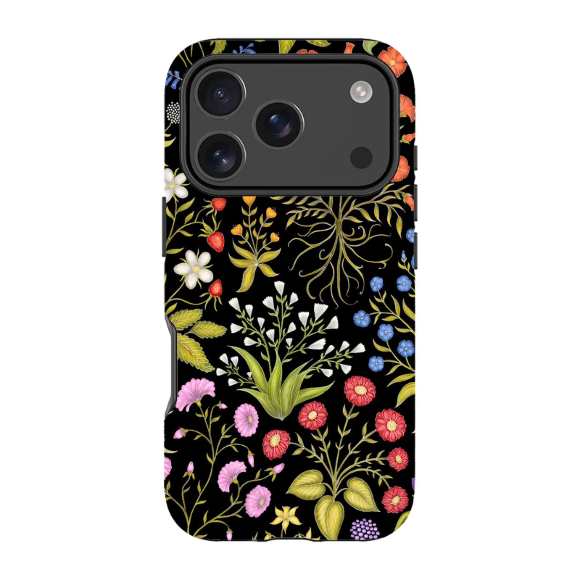 iPhone MagSafe Tough Case - Fleurs Black By Catherine Rowe