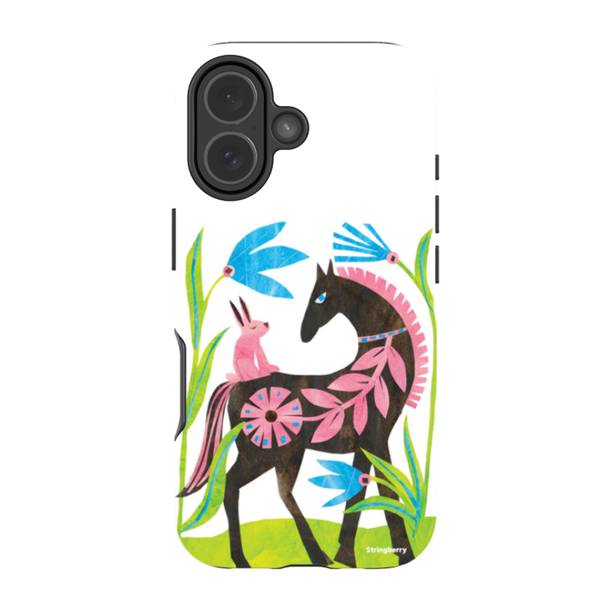 iPhone Tough Case - Folk Horse And Bunny By Tracey English