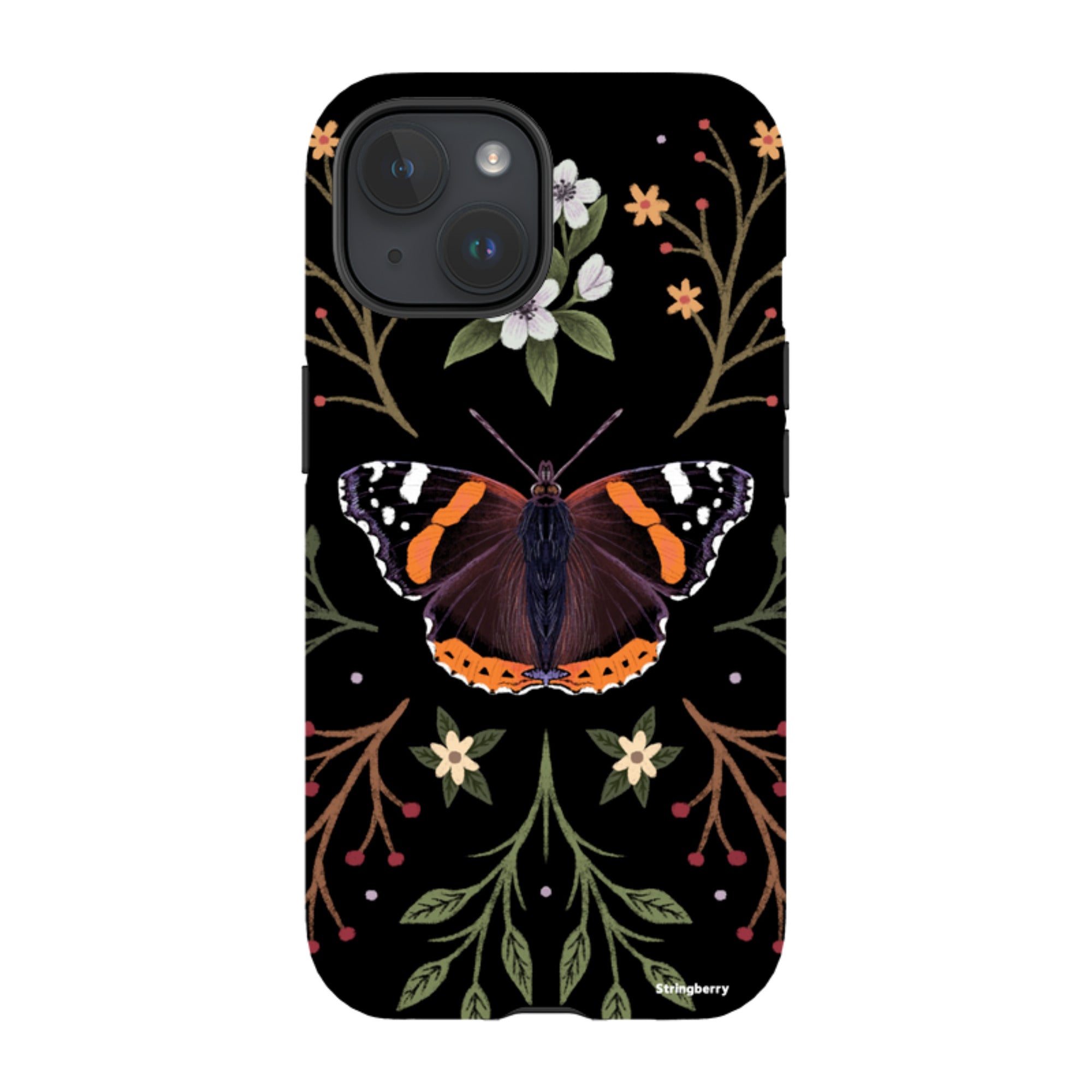 iPhone Tough Case - Red Admiral Butterfly By Anna Stead