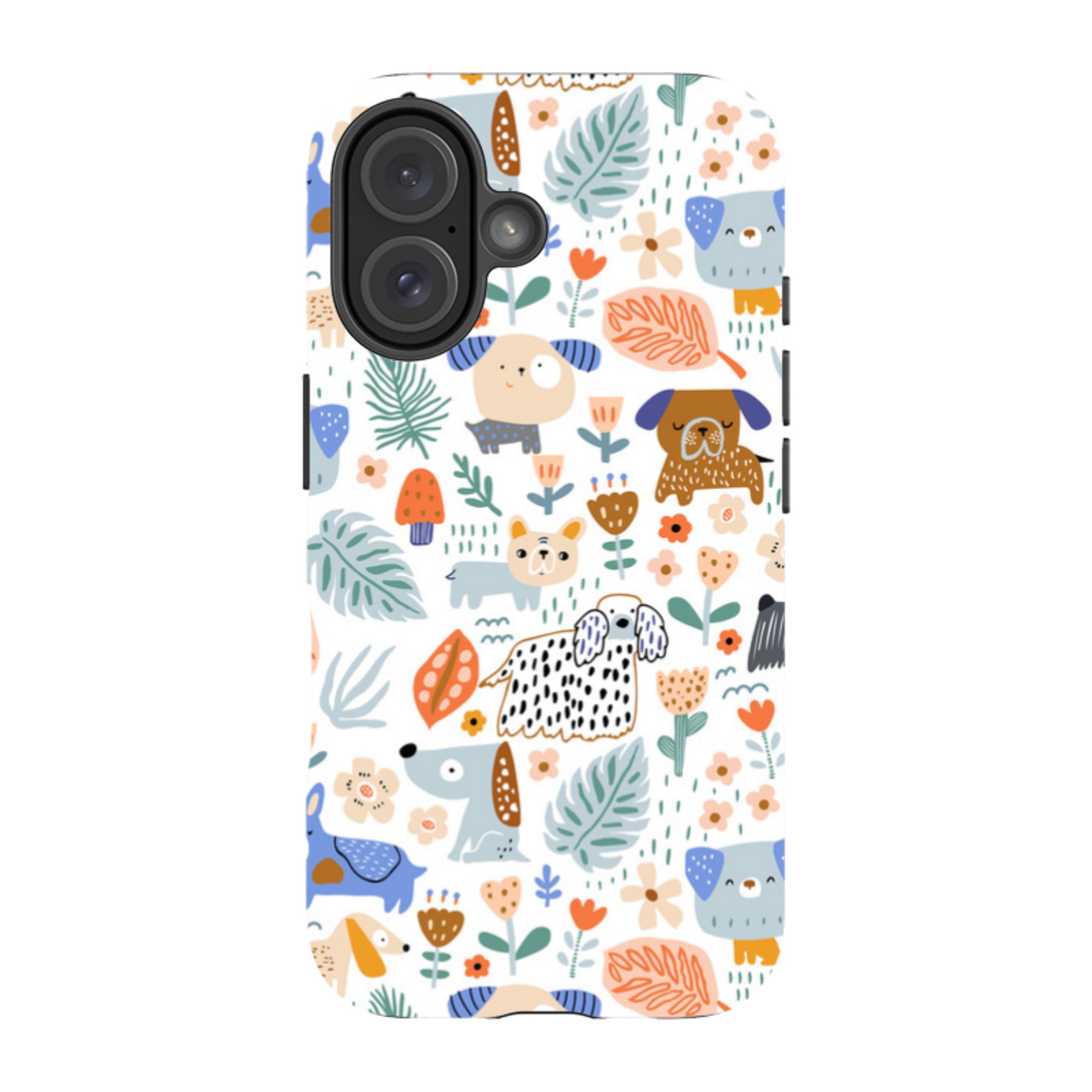 iPhone Tough Case - Dog Floral Pattern