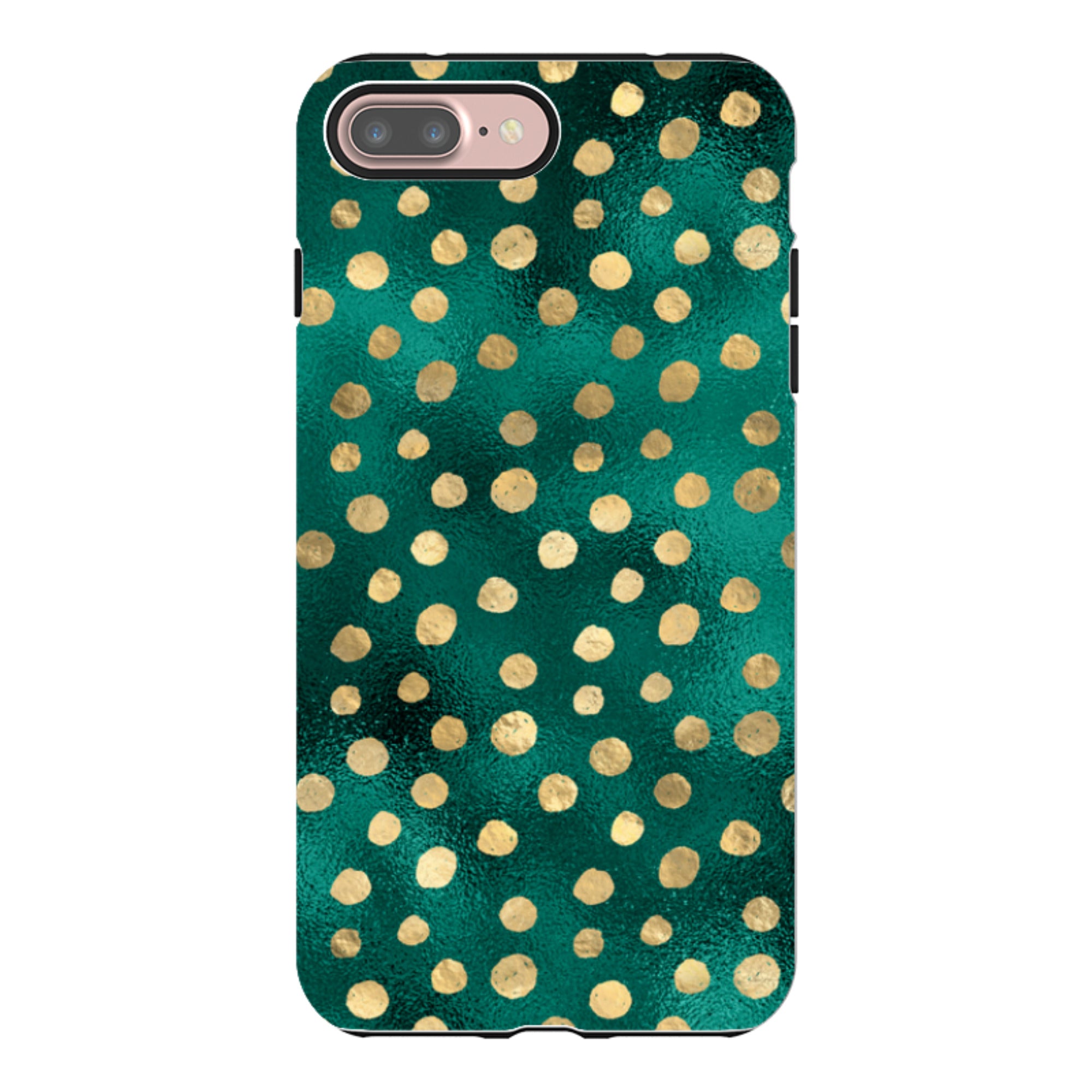 iPhone Tough Case - Forest and Gold Dots