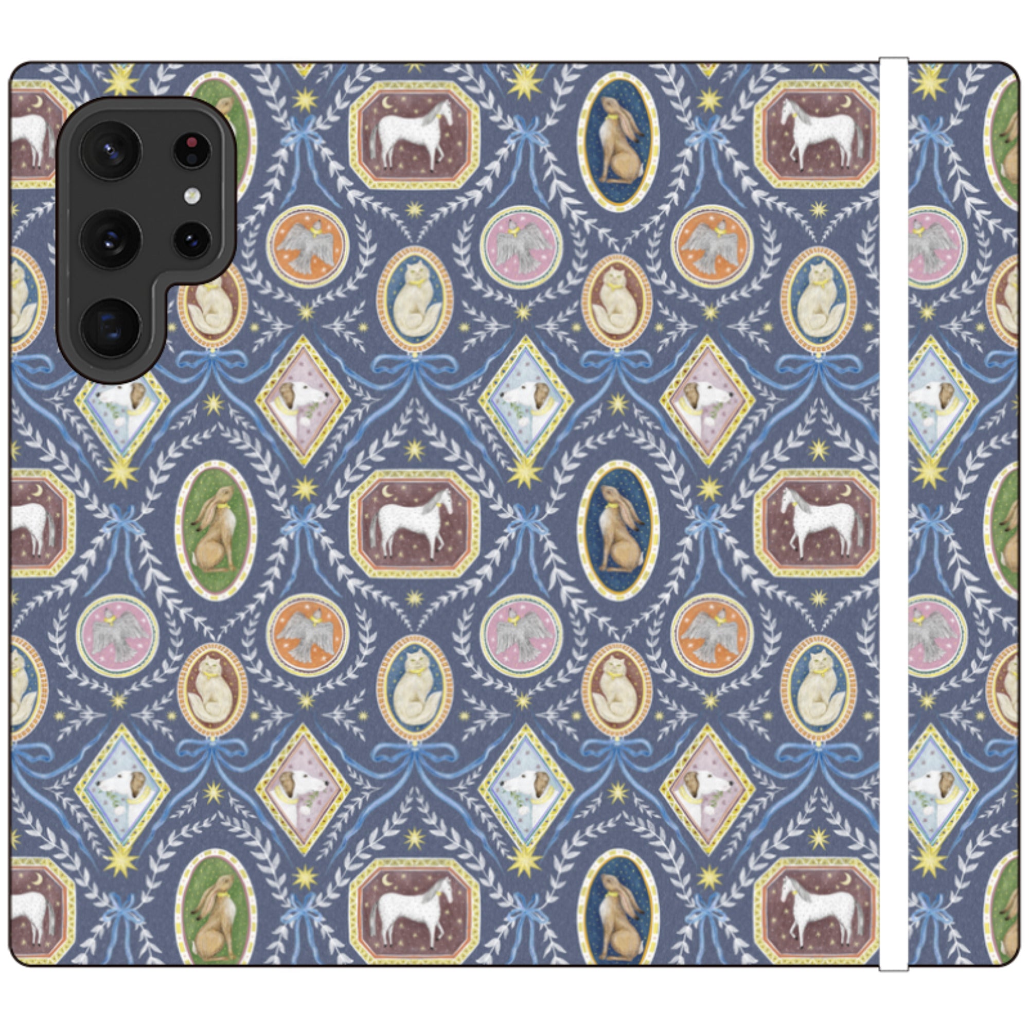 Charleston Dusk Blue Wallet Case By Catherine Rowe