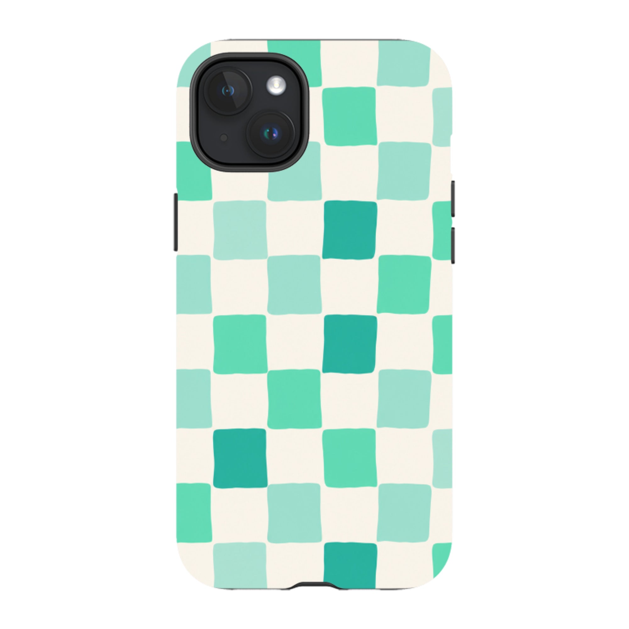 iPhone MagSafe Tough Case - Mint Green Checkerboard