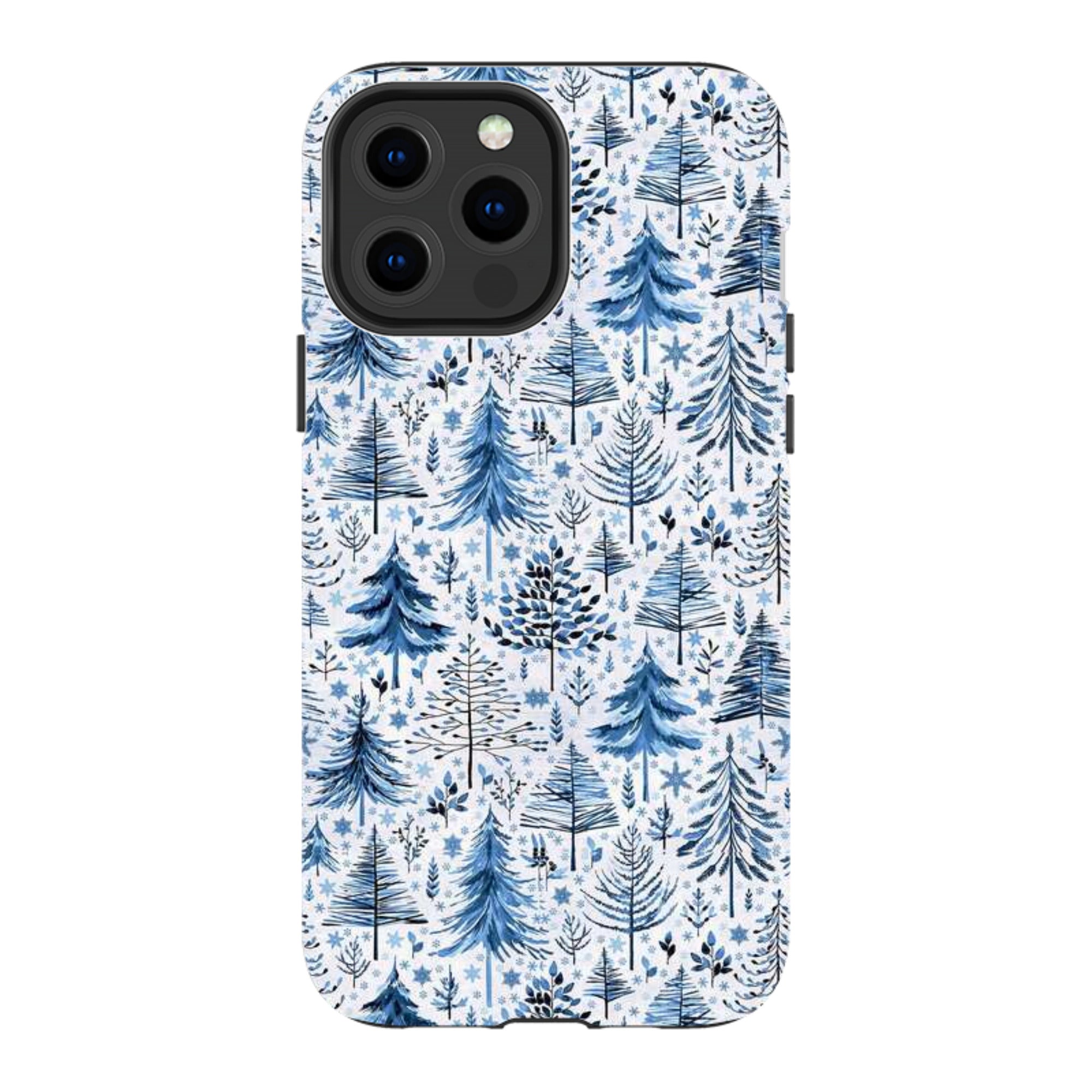iPhone Tough Case - Blue Xmas Trees By Elisabeth Haager