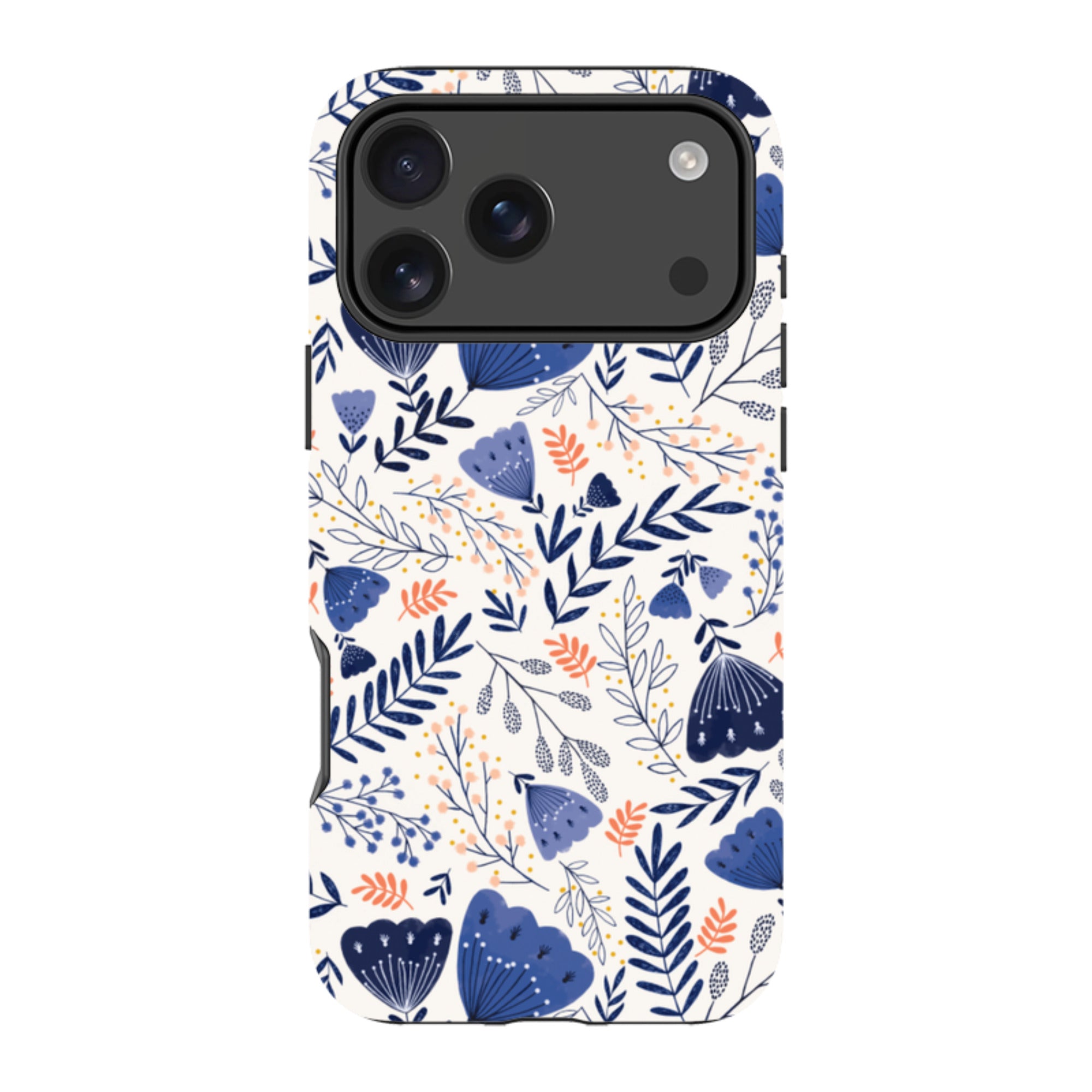 iPhone MagSafe Tough Case -  Blue Floral By Jade Mosinski