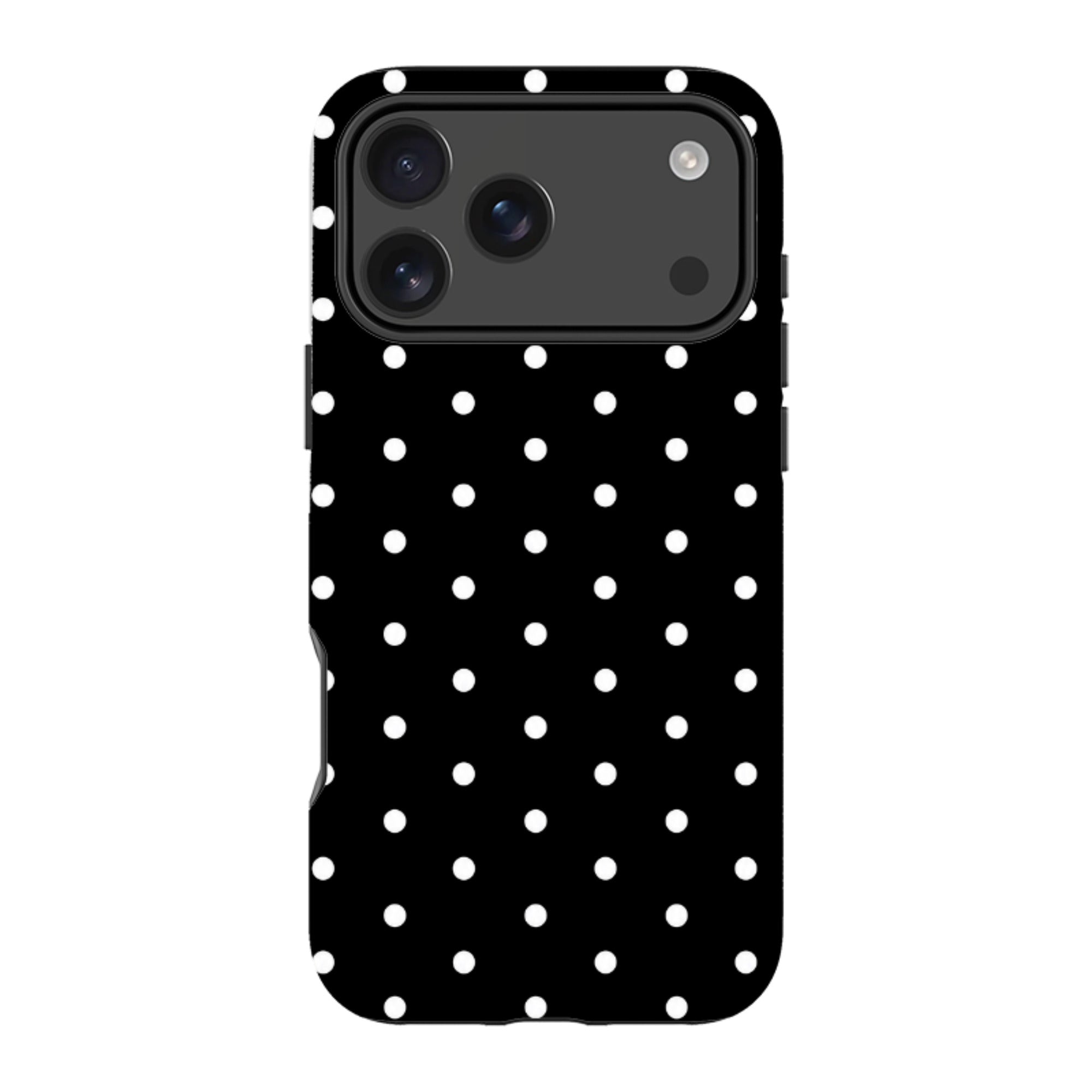 iPhone MagSafe Tough Case - Black & White Polka Dot