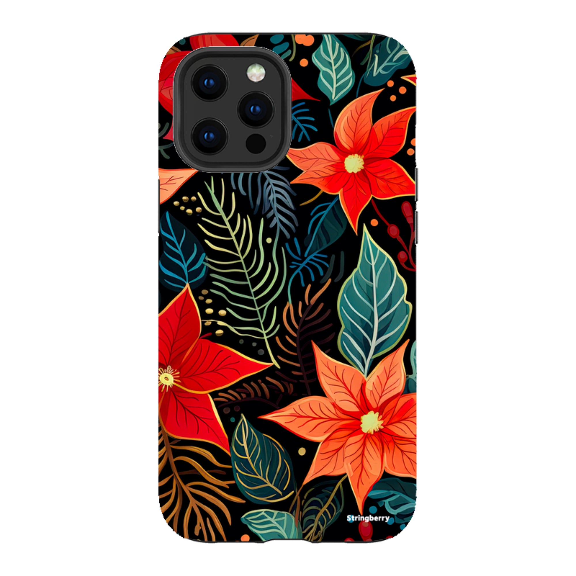 iPhone Tough Case - Red Winter Floral