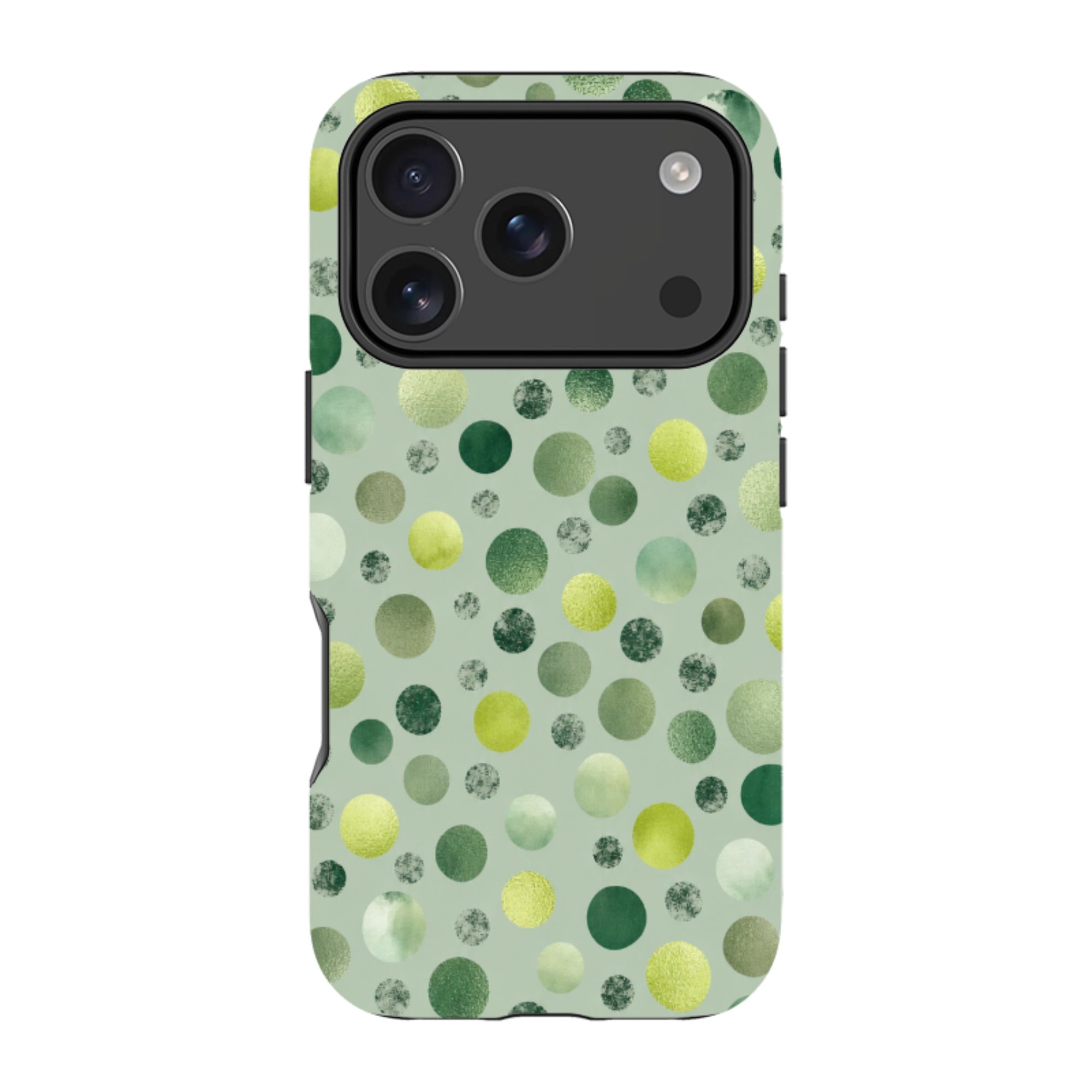 iPhone MagSafe Tough Case - Sage Green Polka Dot