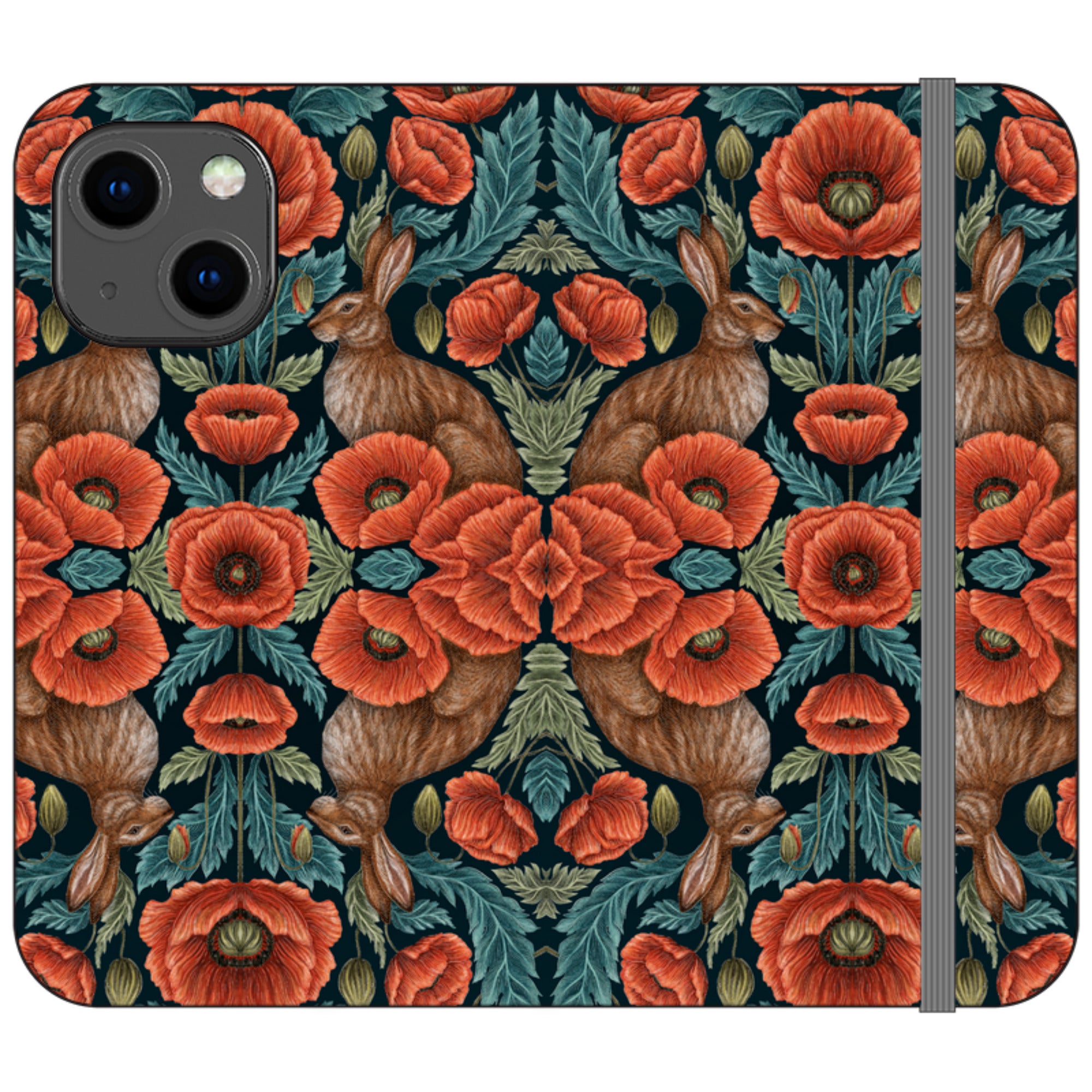 Poppy Red Wallet Case By Catherine Rowe