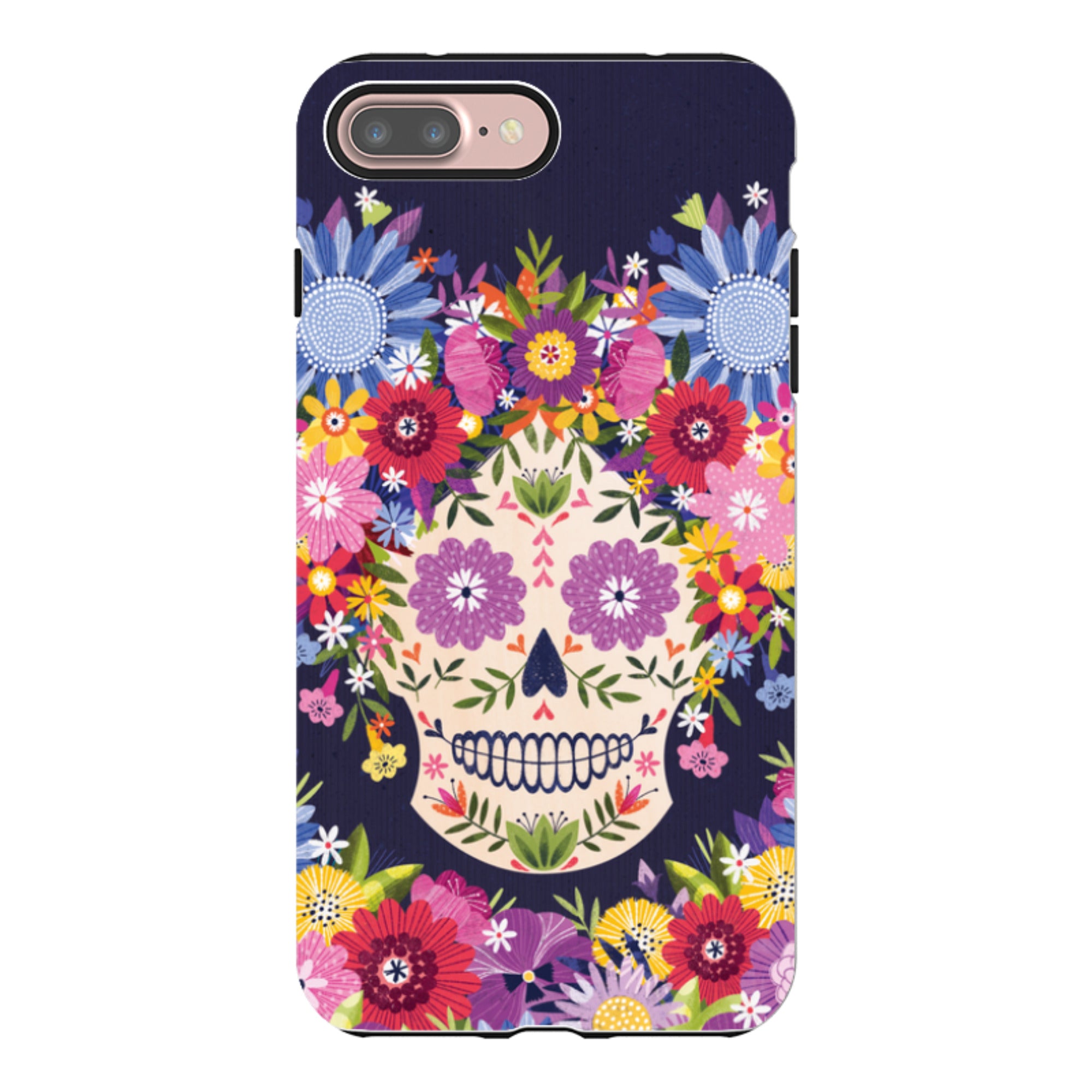 iPhone Tough Case - Sugar Skull Blue By Ali Brookes