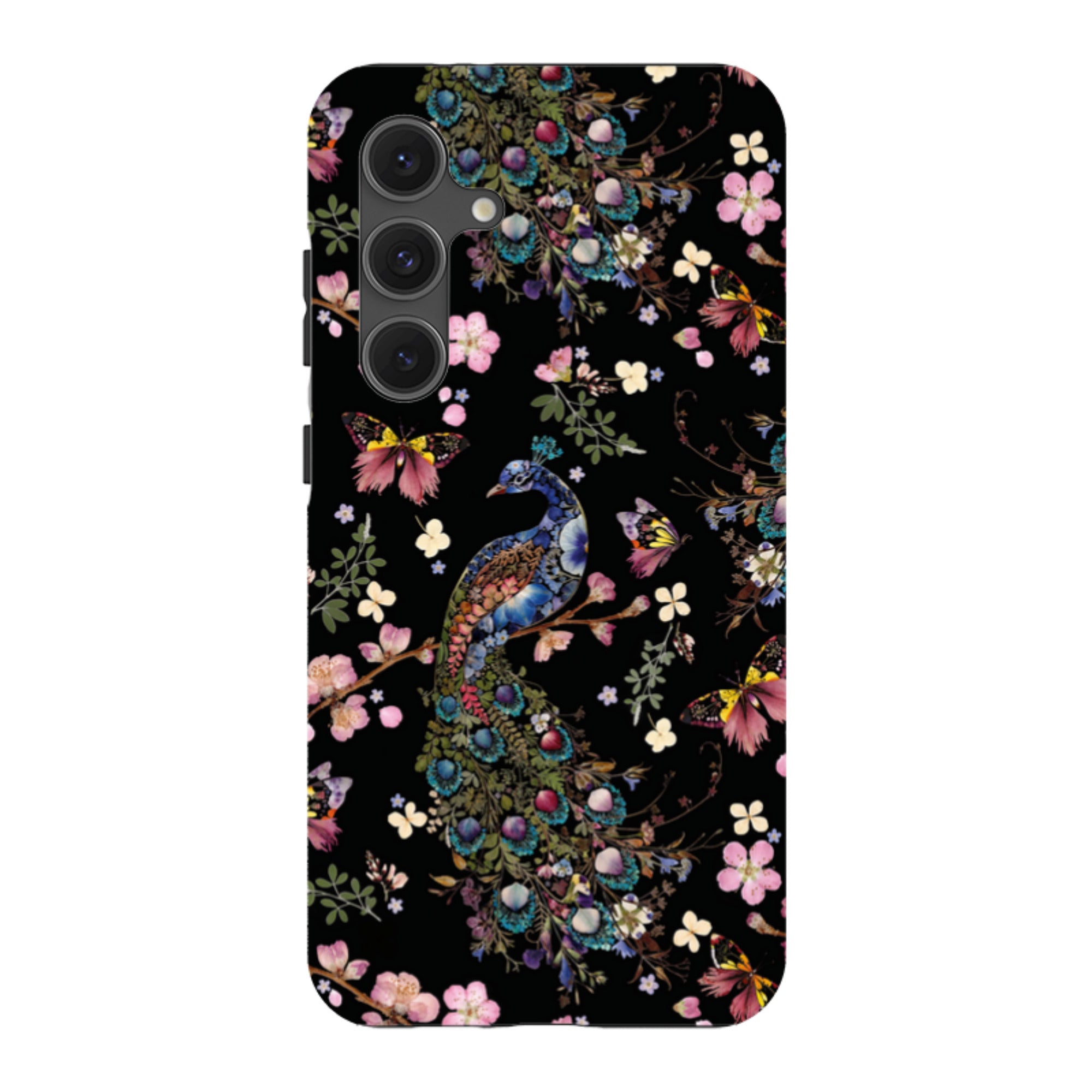 Samsung Tough Case - Peacock and Cherry Blossoms Dark By Helen Ahpornsiri
