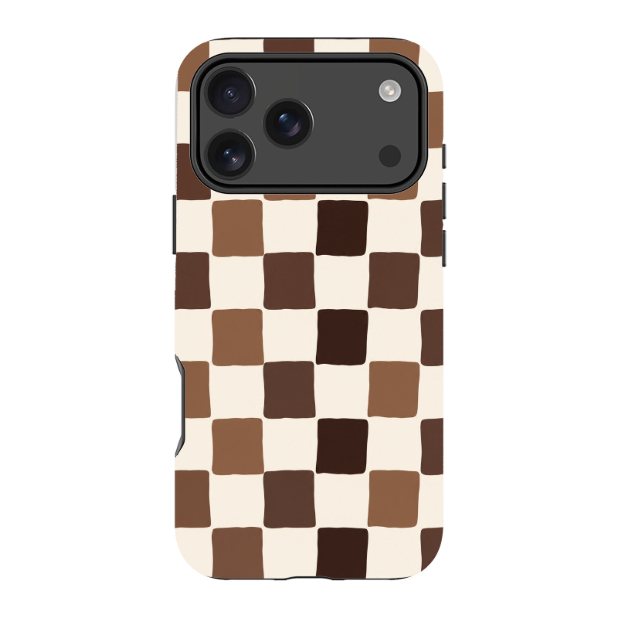 iPhone MagSafe Tough Case - Brown Checkerboard