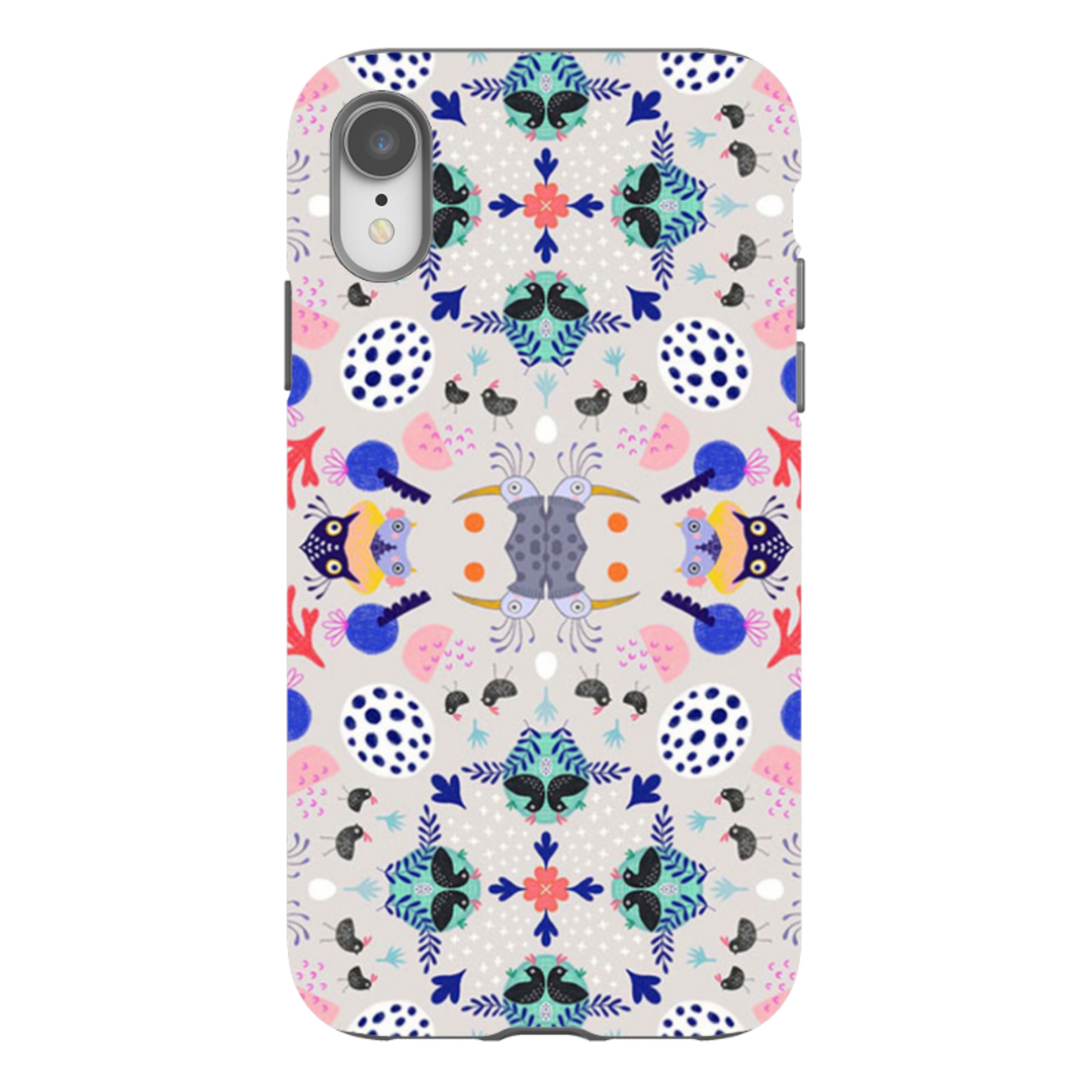 iPhone Tough Case - Crazy Bird Pattern By Mia Underwood