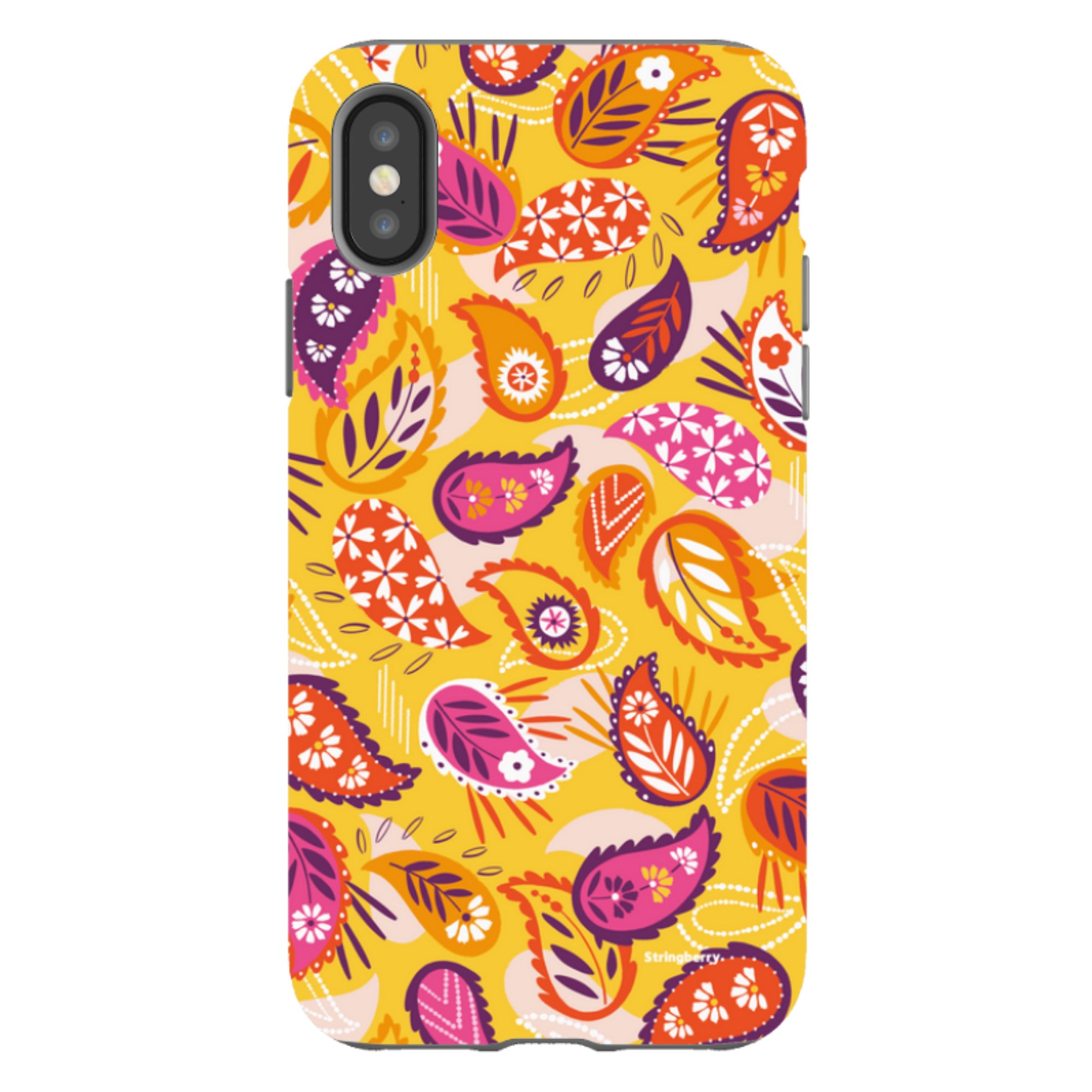 iPhone Tough Case - Paisley Yellow By Ali Brookes