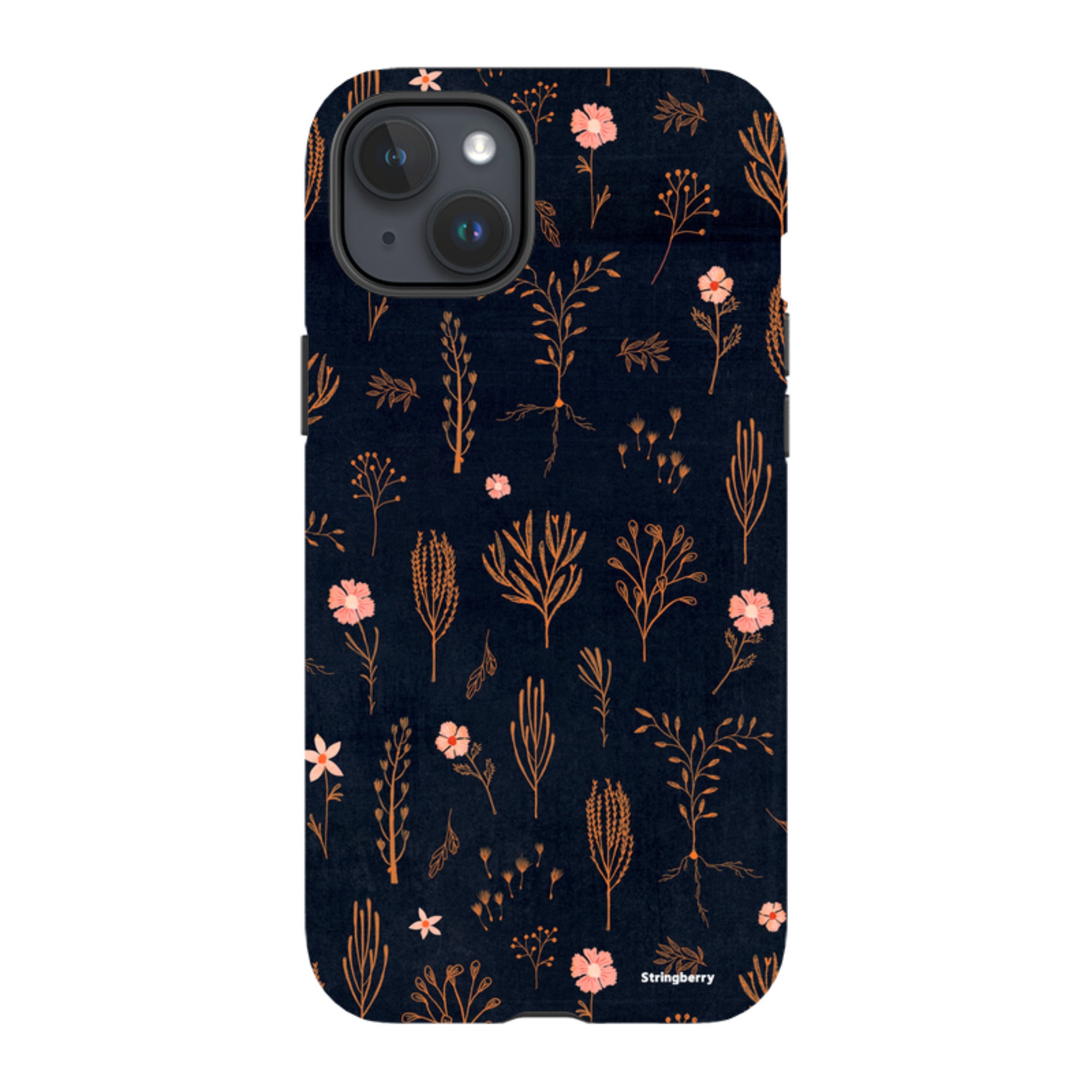 iPhone MagSafe Tough Case - Floral Light Orange and Pink By Katherine Quinn