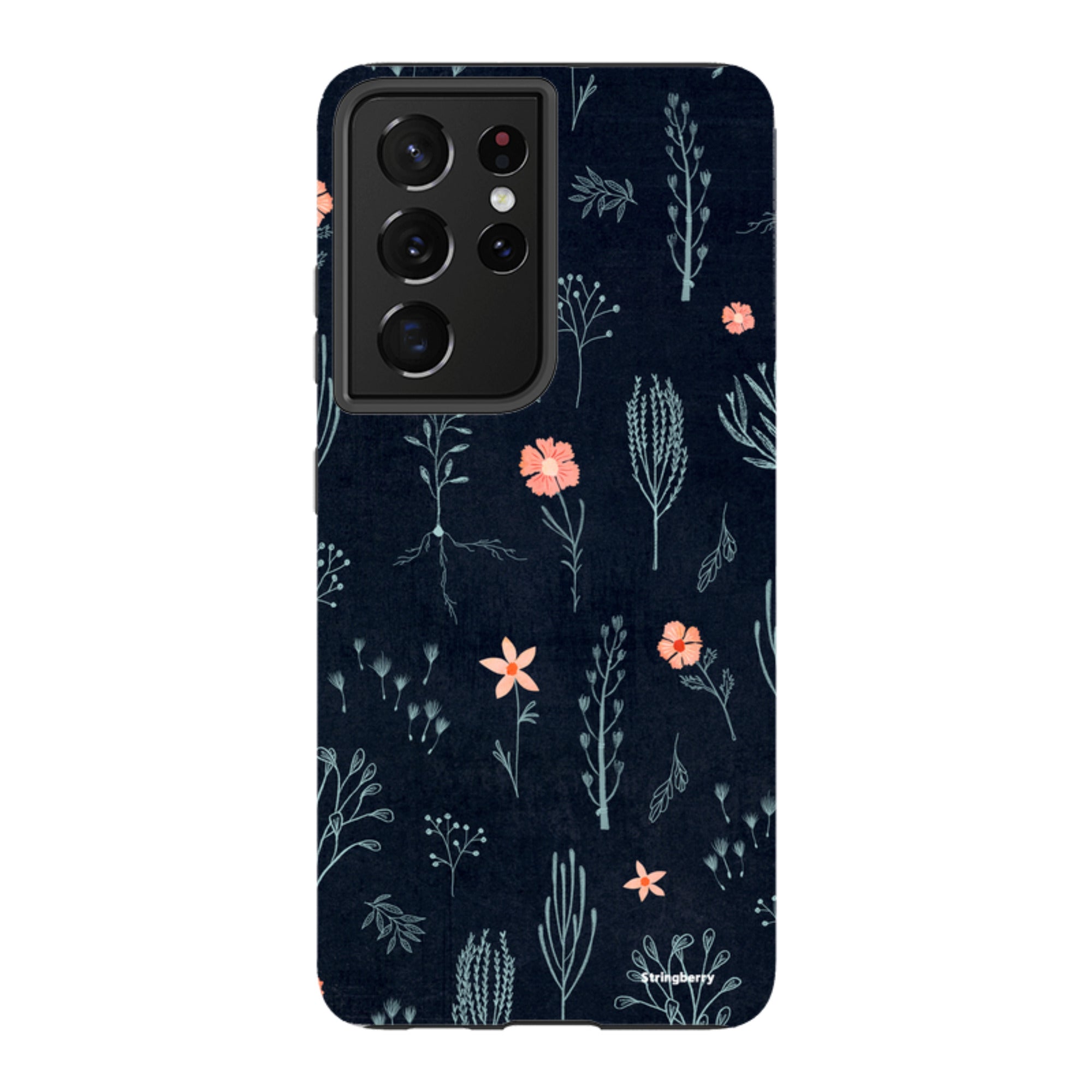 Samsung Tough Case - Floral Light Blue And Pink By Katherine Quinn