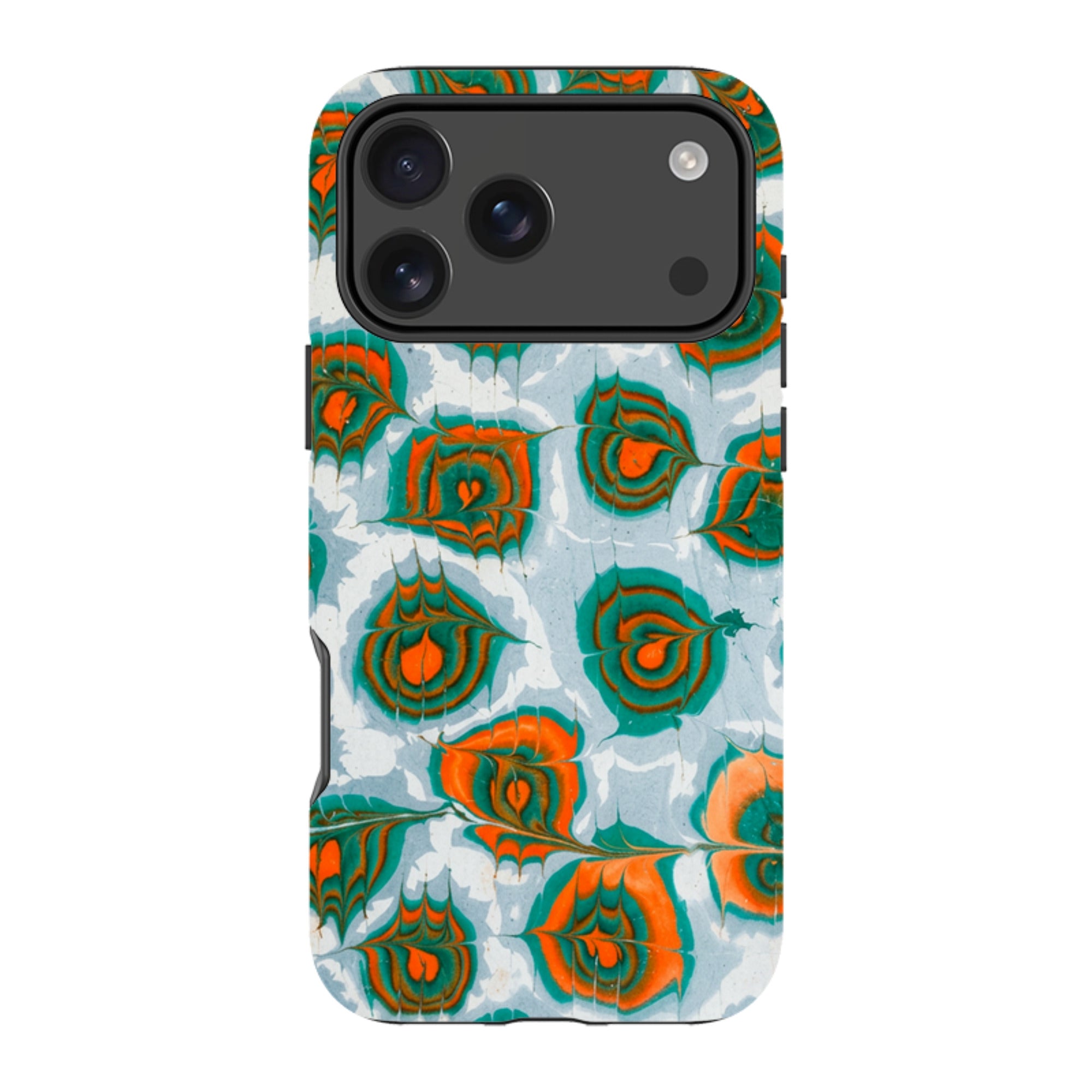 iPhone Tough Case - Teal & Orange Marble