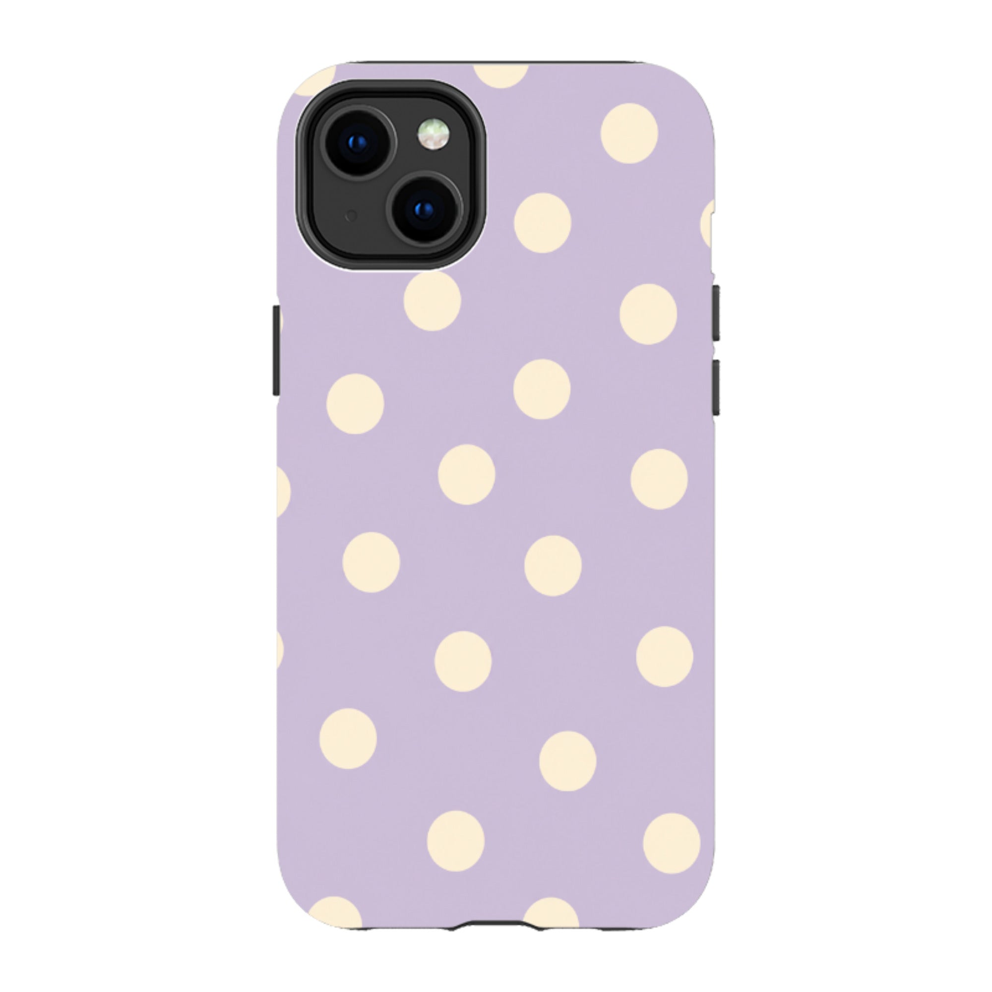 iPhone Tough Case - Pastel Purple & Cream Polka Dot