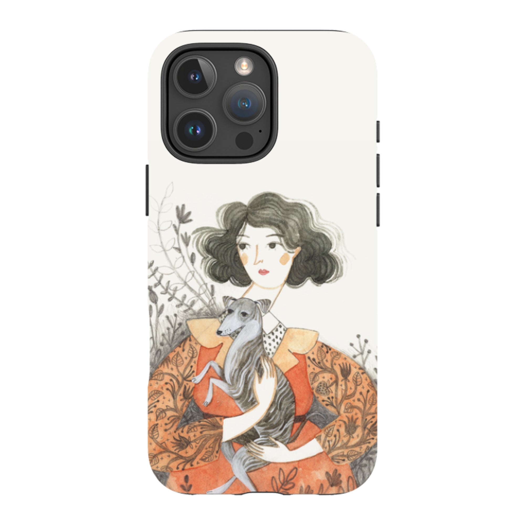 iPhone Tough Case - Lady With Whippet By Meghann Rader