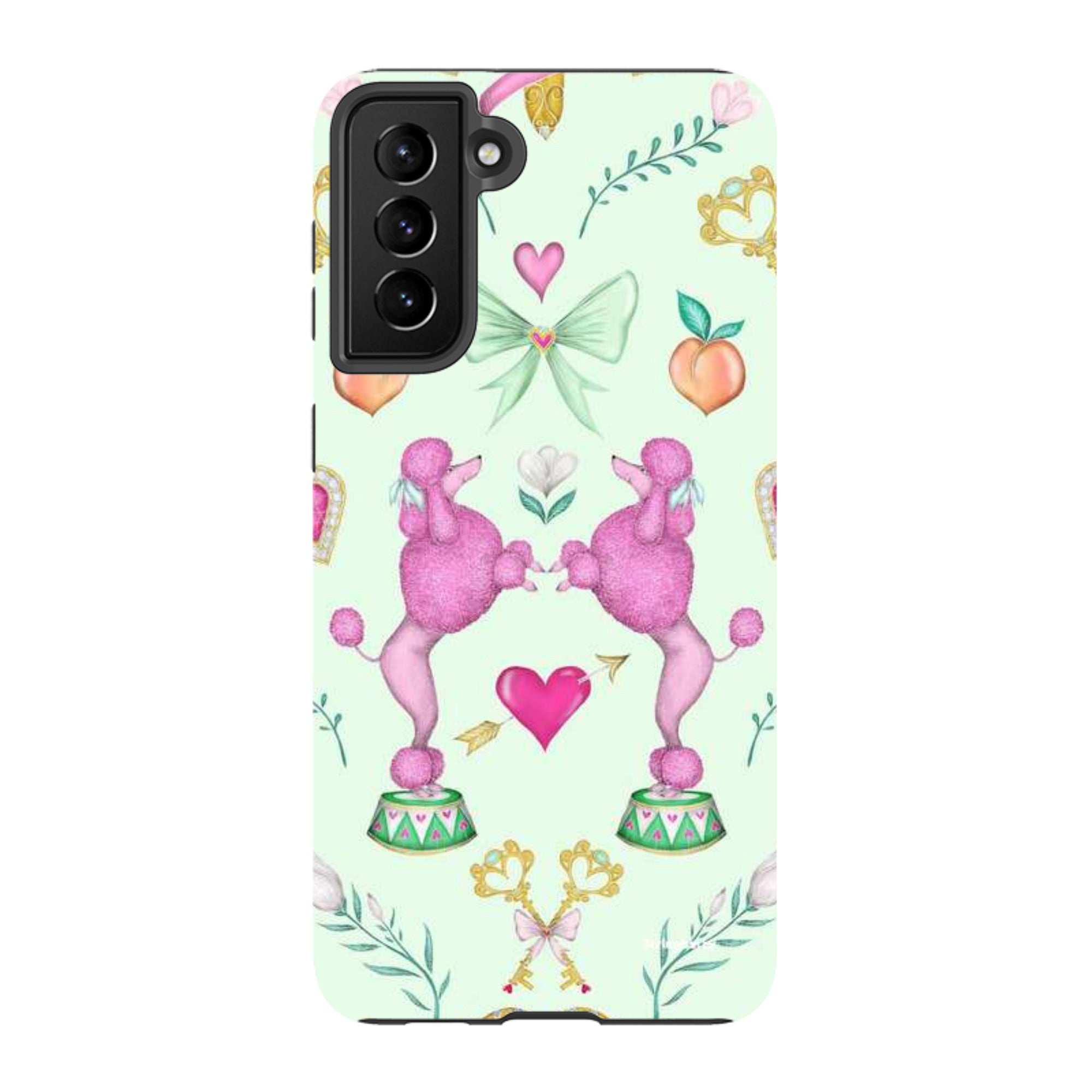 Samsung Tough Case - Pink Poodle Parlour Mint By Catherine Rowe