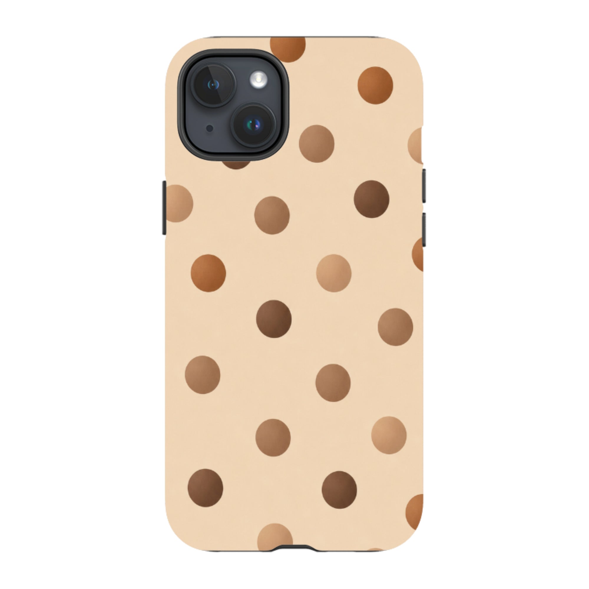 iPhone Tough Case - Brown Polka Dot
