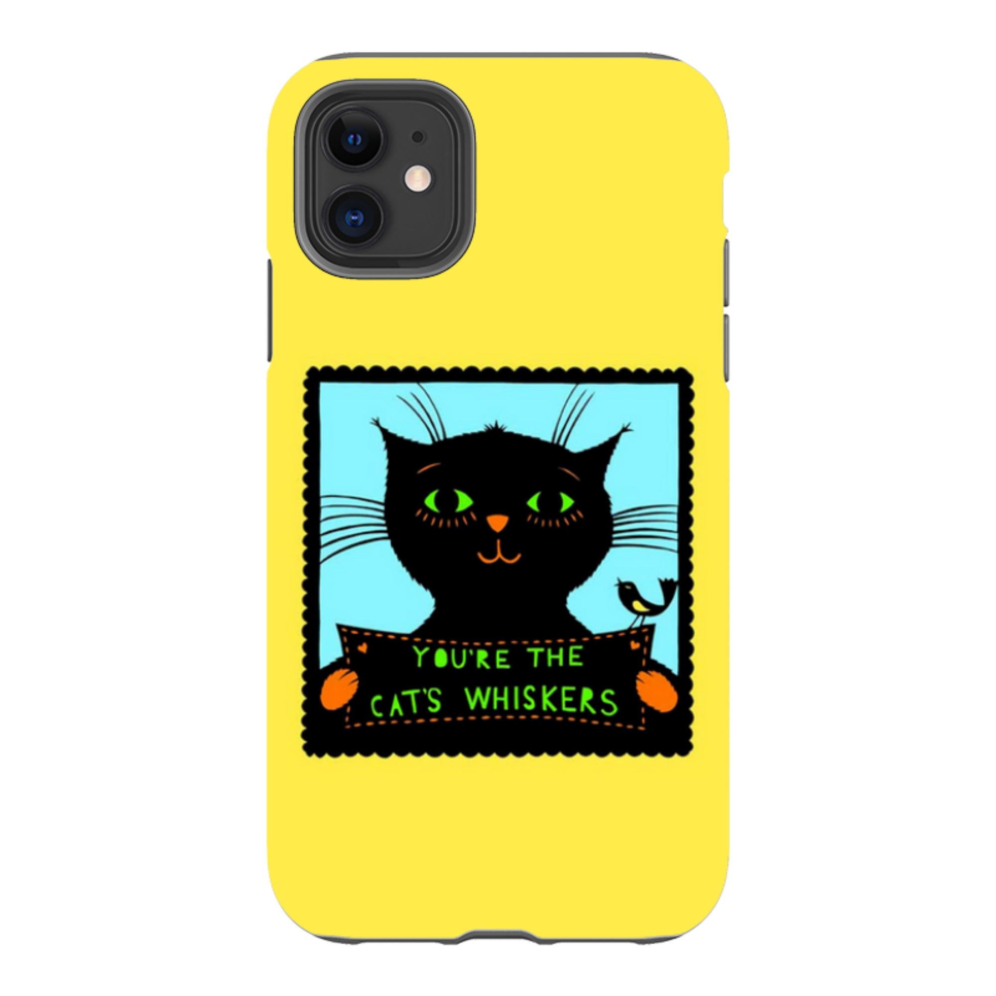 iPhone Tough Case - Cats Whiskers Yellow By Suzy Taylor