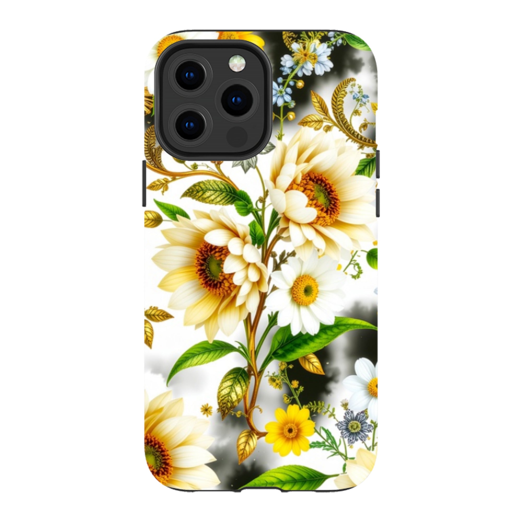 iPhone MagSafe Tough Case - Gold Flowers