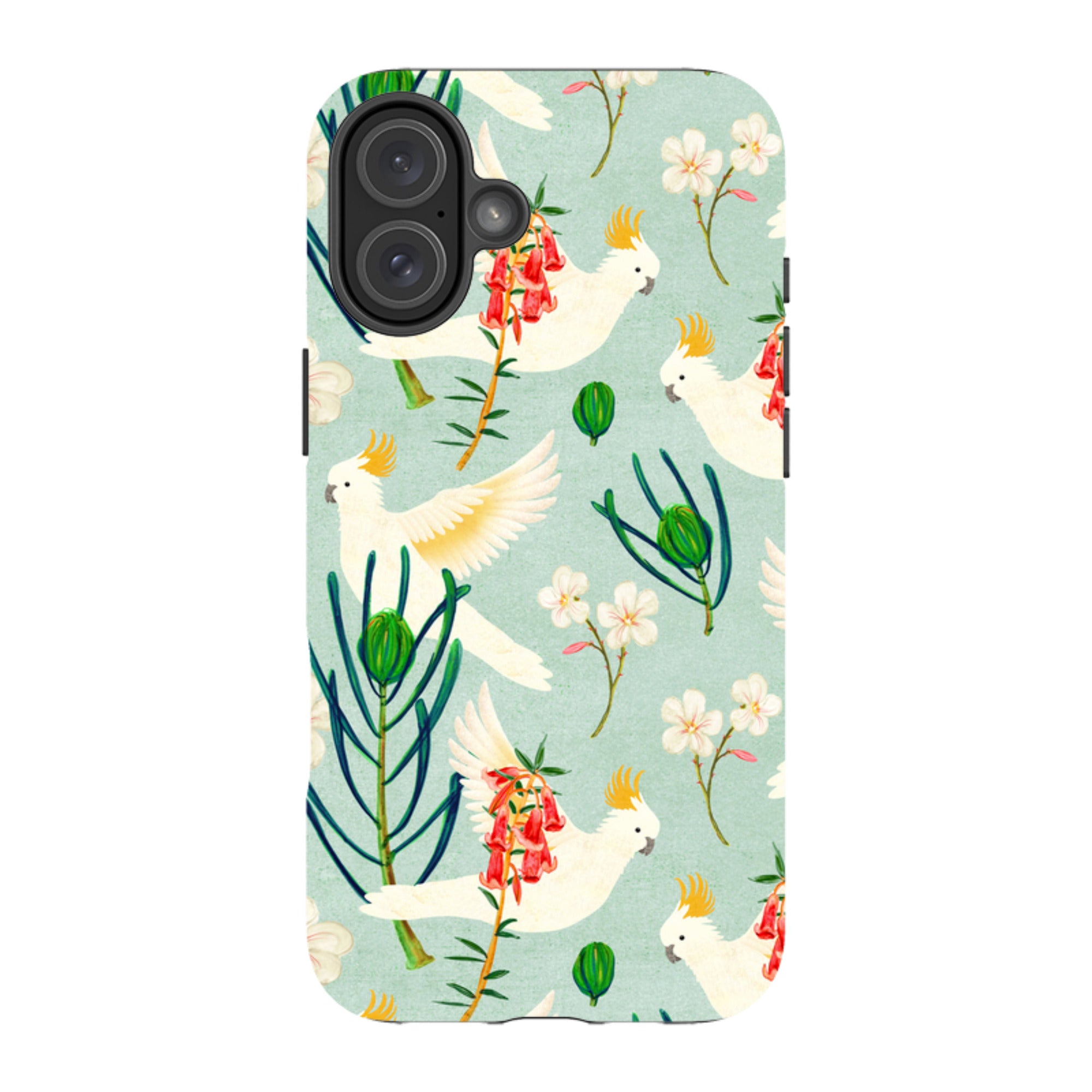 iPhone Tough Case - Cockatoo And Flowers By Katherine Quinn