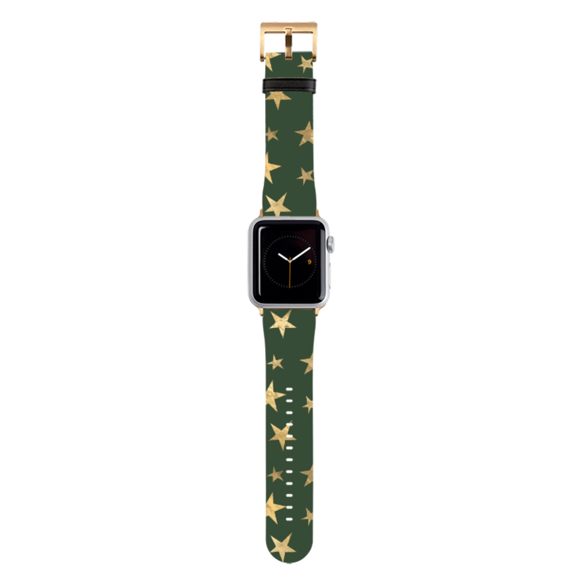 Green and Gold Stars Apple Watch Strap