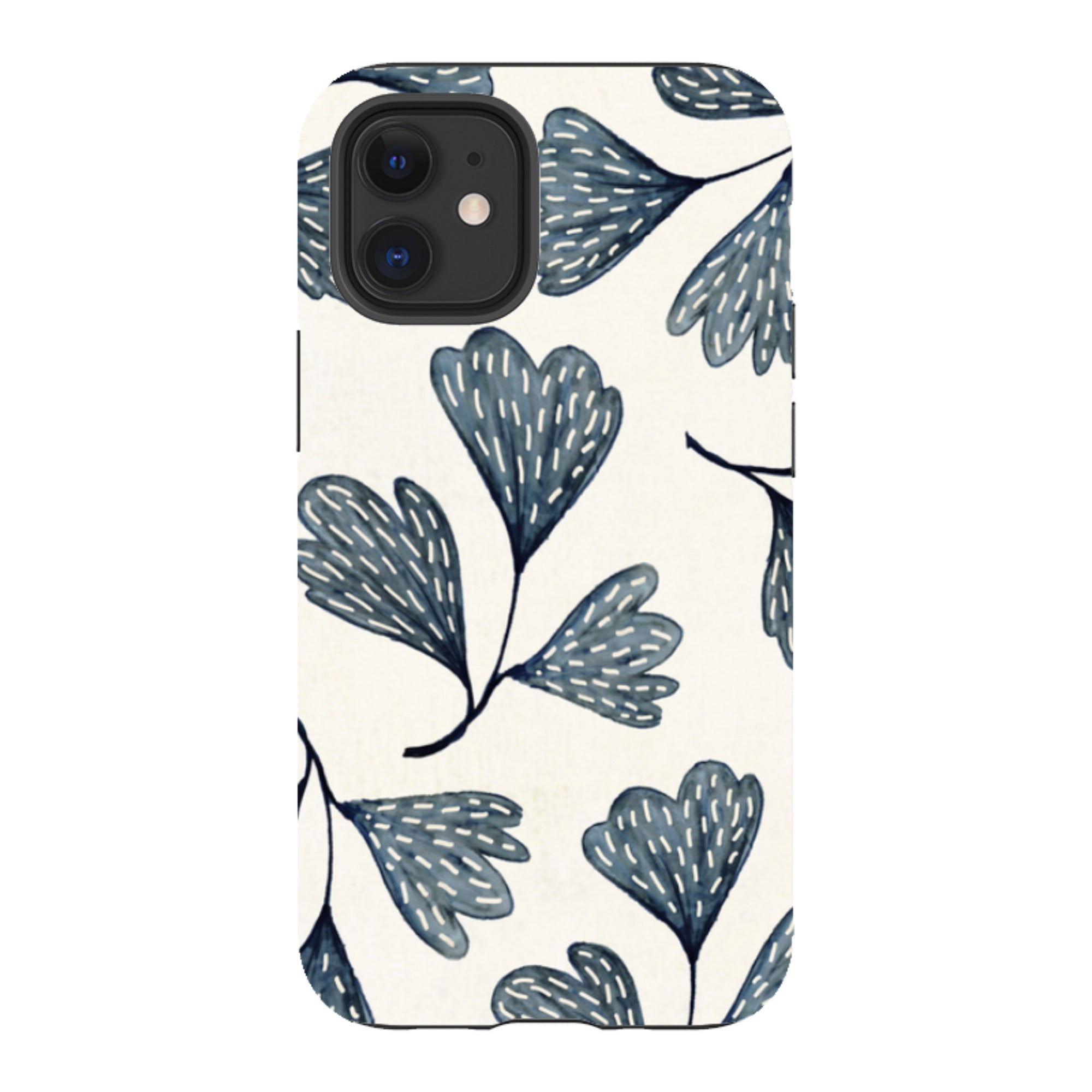 iPhone Tough Case - Indigo Leaves By Katherine Quinn