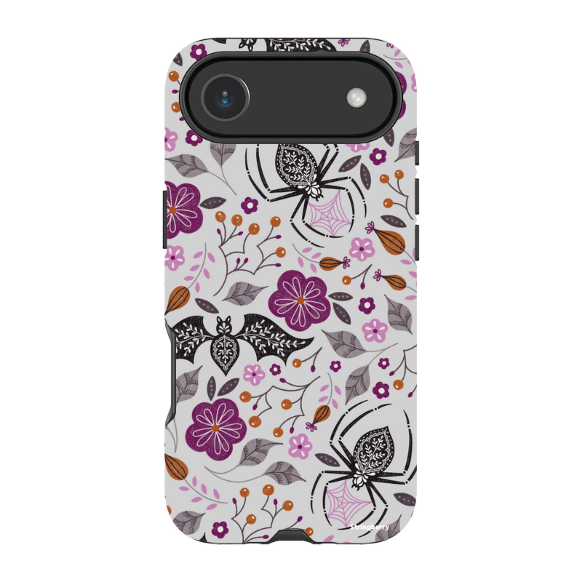 iPhone Tough Case - SpiderBat Grey By Jenny Zemanek