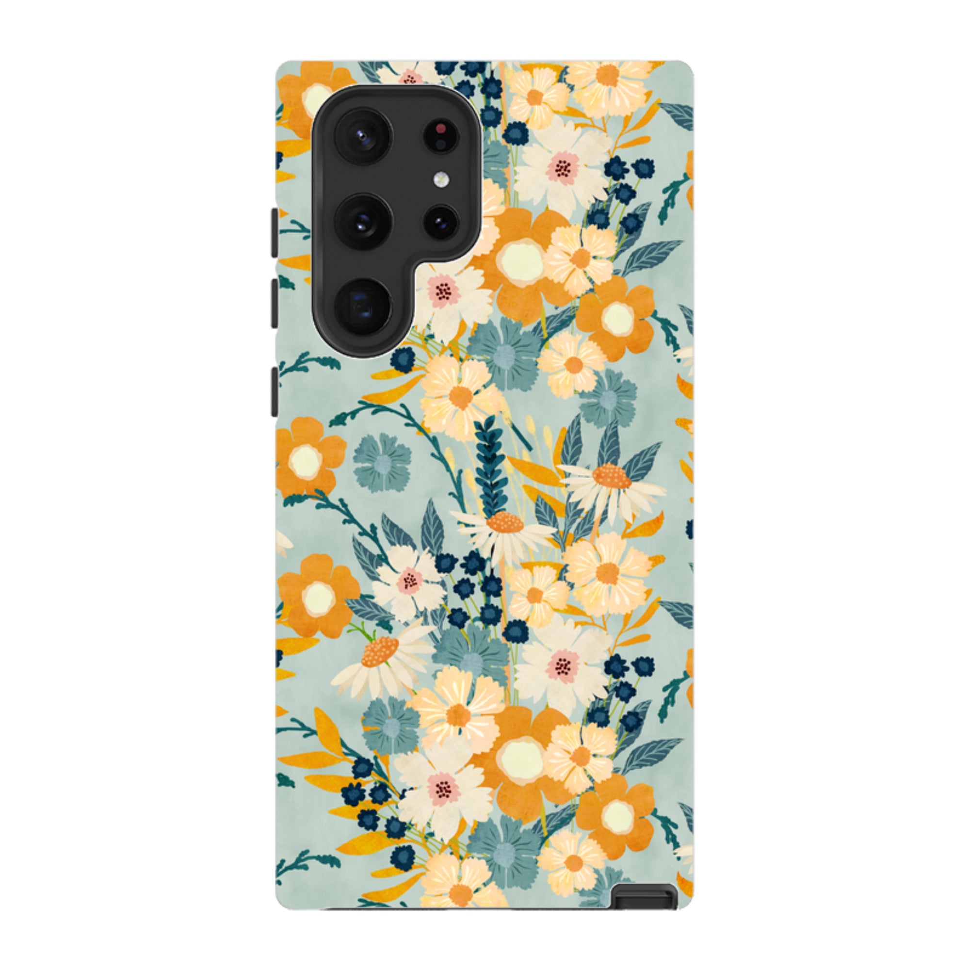 Samsung Tough Case - Yellow And Blue Floral By Katherine Quinn