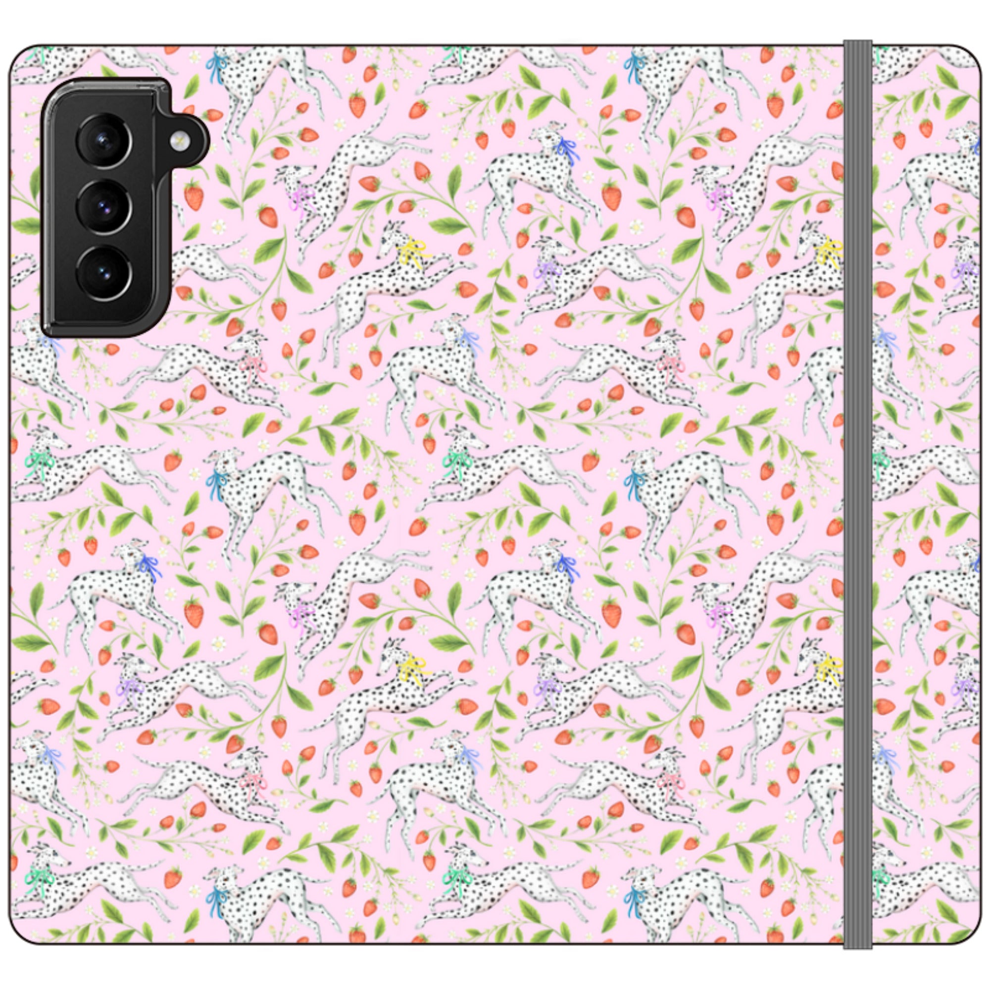 Spots and Strawbs Wallet Case By Catherine Rowe
