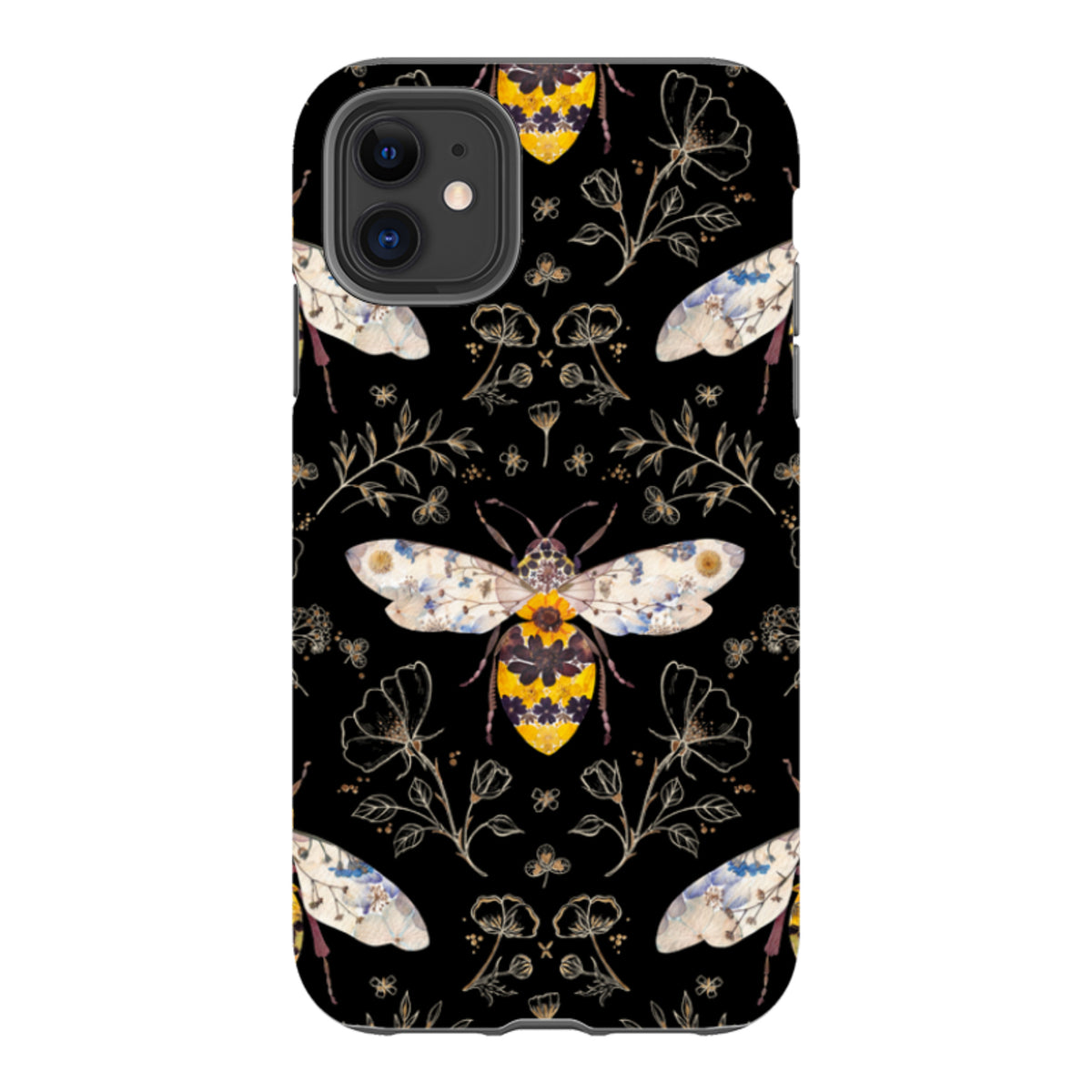 iPhone Tough Case - Midnight Bumble Bee By Helen Ahpornsiri